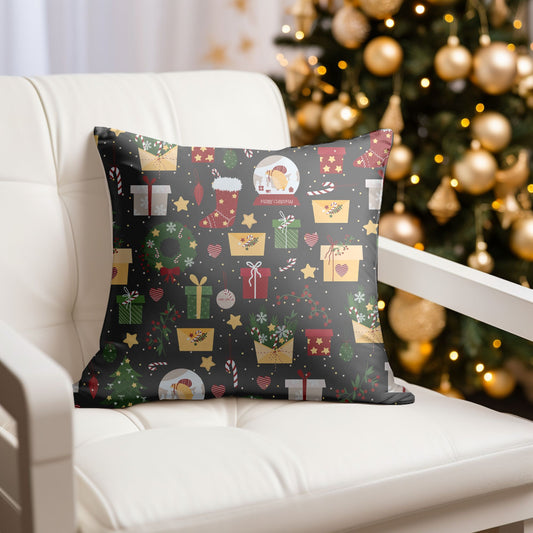 Merry Christmas Throw Pillow Cushion - Front View
