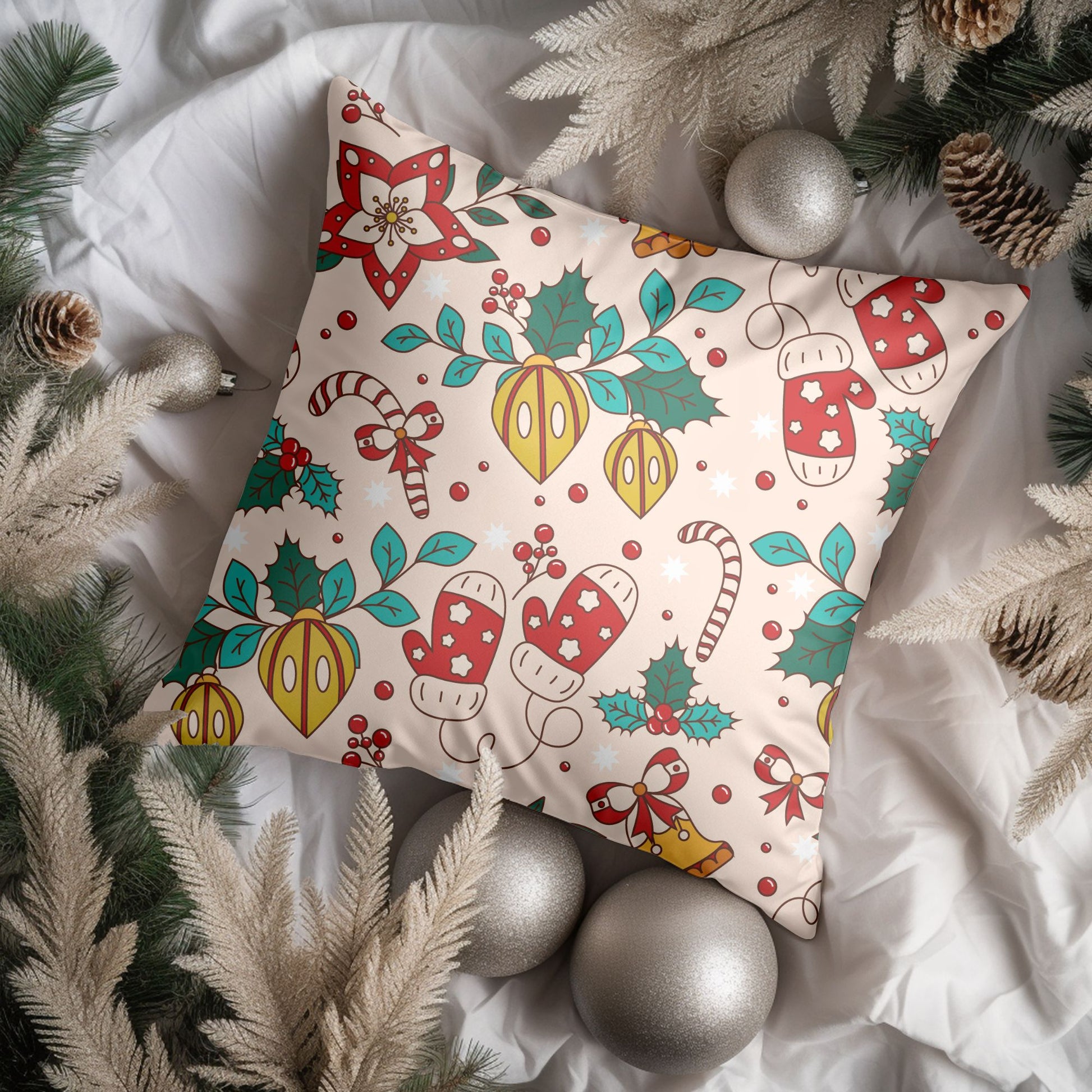 Christmas-Themed Decorative Pillow for Festive Home Decor