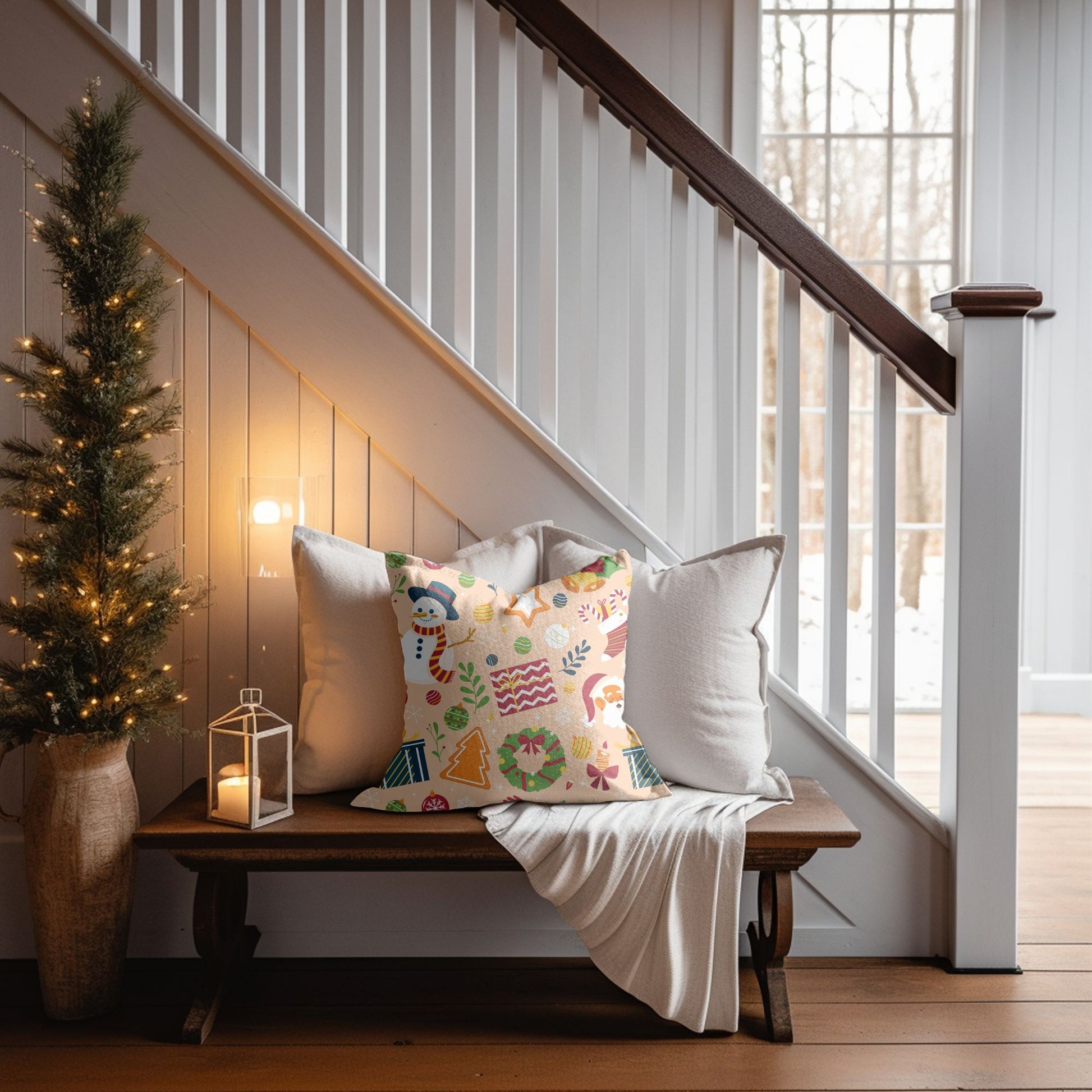 High-Quality Christmas Plaid Decorative Pillow