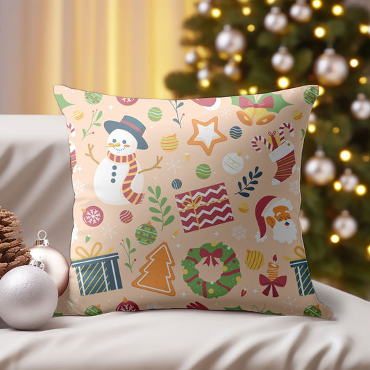Christmas Plaid Throw Pillow - Front View