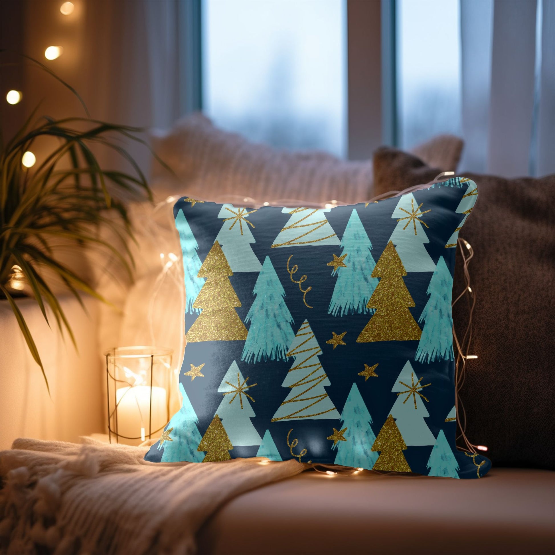 Close-up of Christmas Tree Pillow Cover