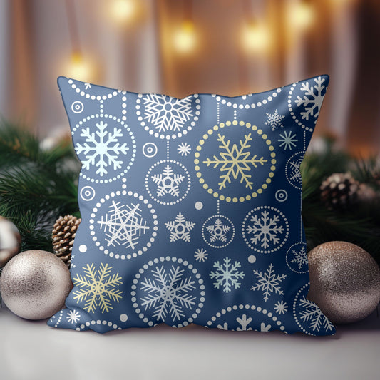 Winter Snowflake Home Throw Pillow - Front View