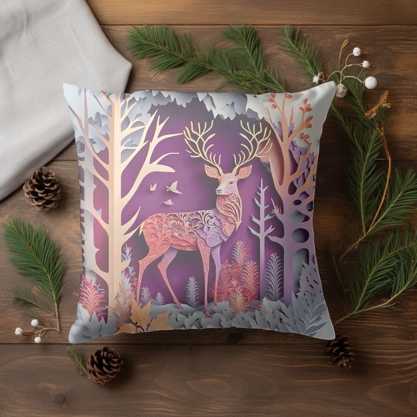 Christmas Reindeer Patterned Cushion Cover for Your Home