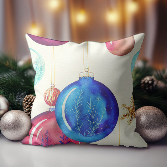 Christmas Ornaments Throw Cushion - Front View