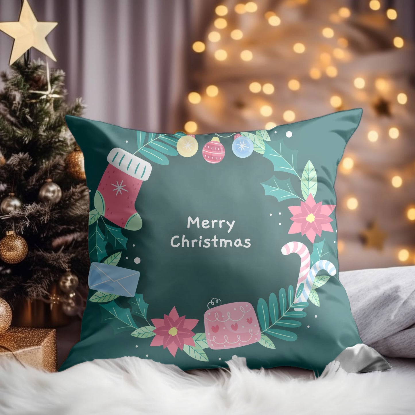 High-quality home welcome pillow for the holidays