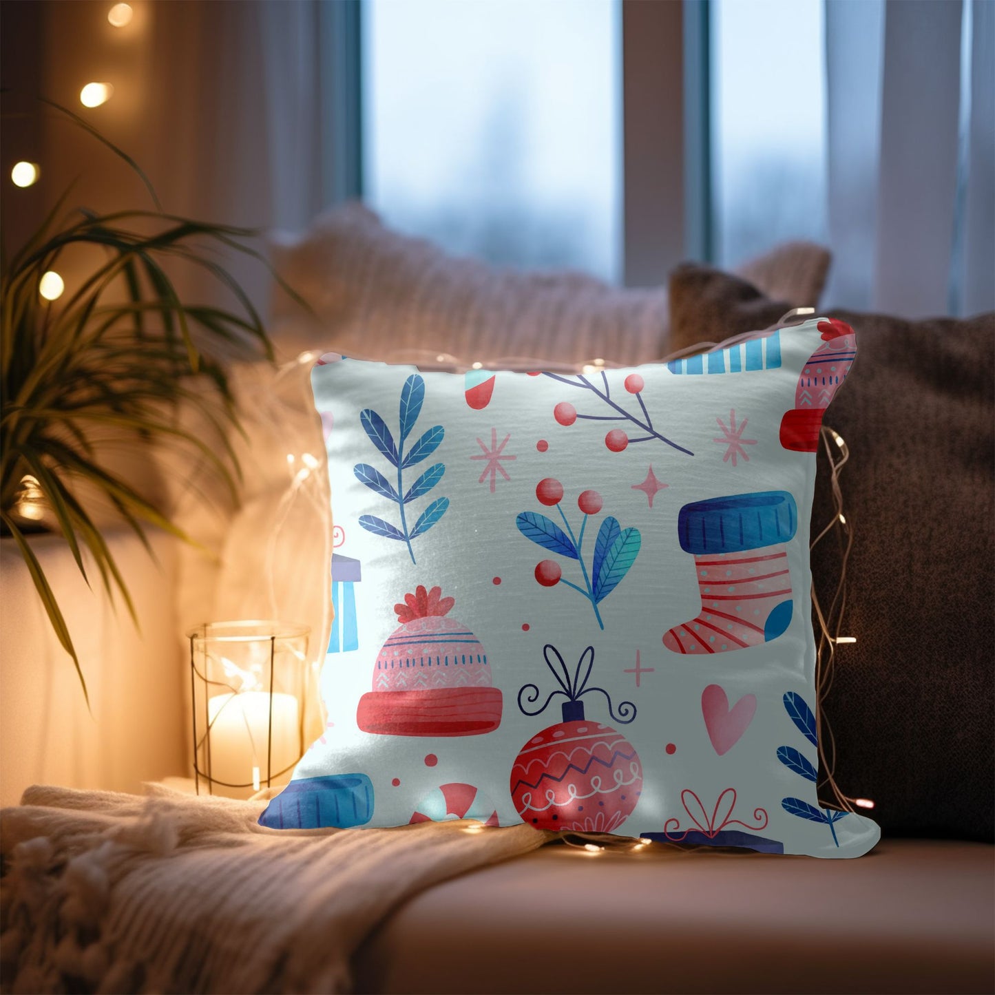 Snowy Forest Christmas Decorative Cushion Cover
