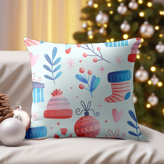 Winter Christmas Home Decor Throw Pillow - Front View