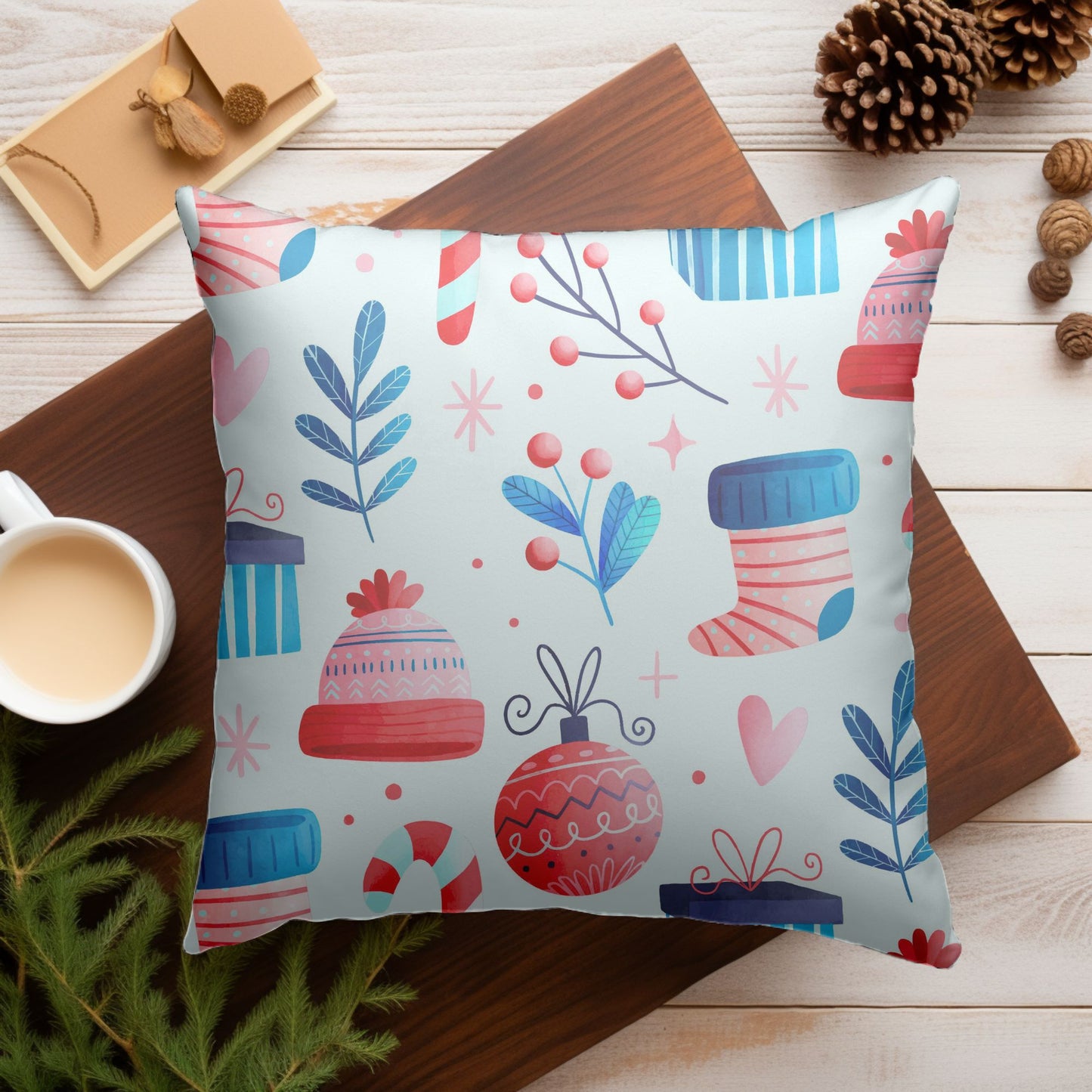 Christmas Decor Pillow with Seasonal Winter Design