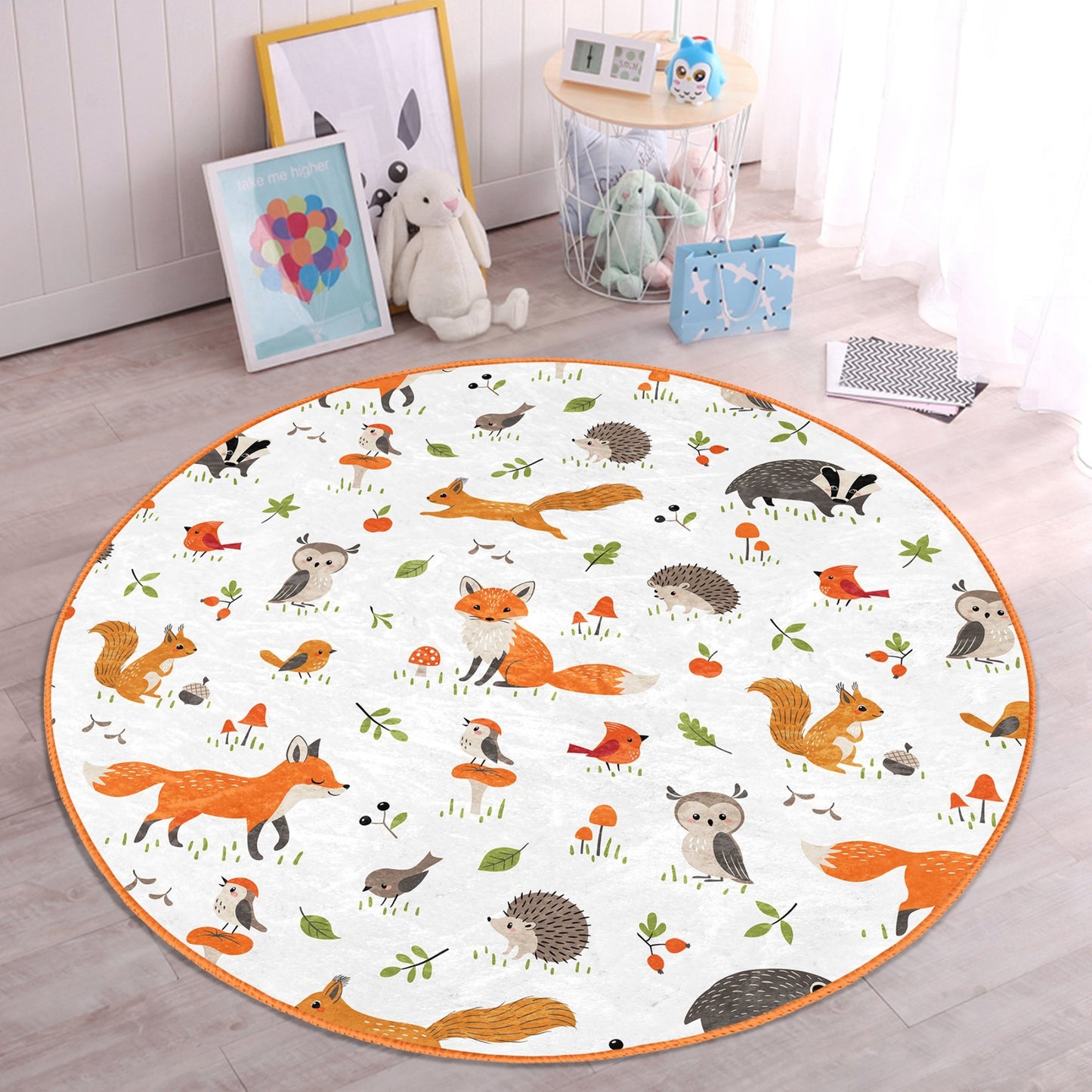 Enchanted Forest Fox Kids' Washable Rug
