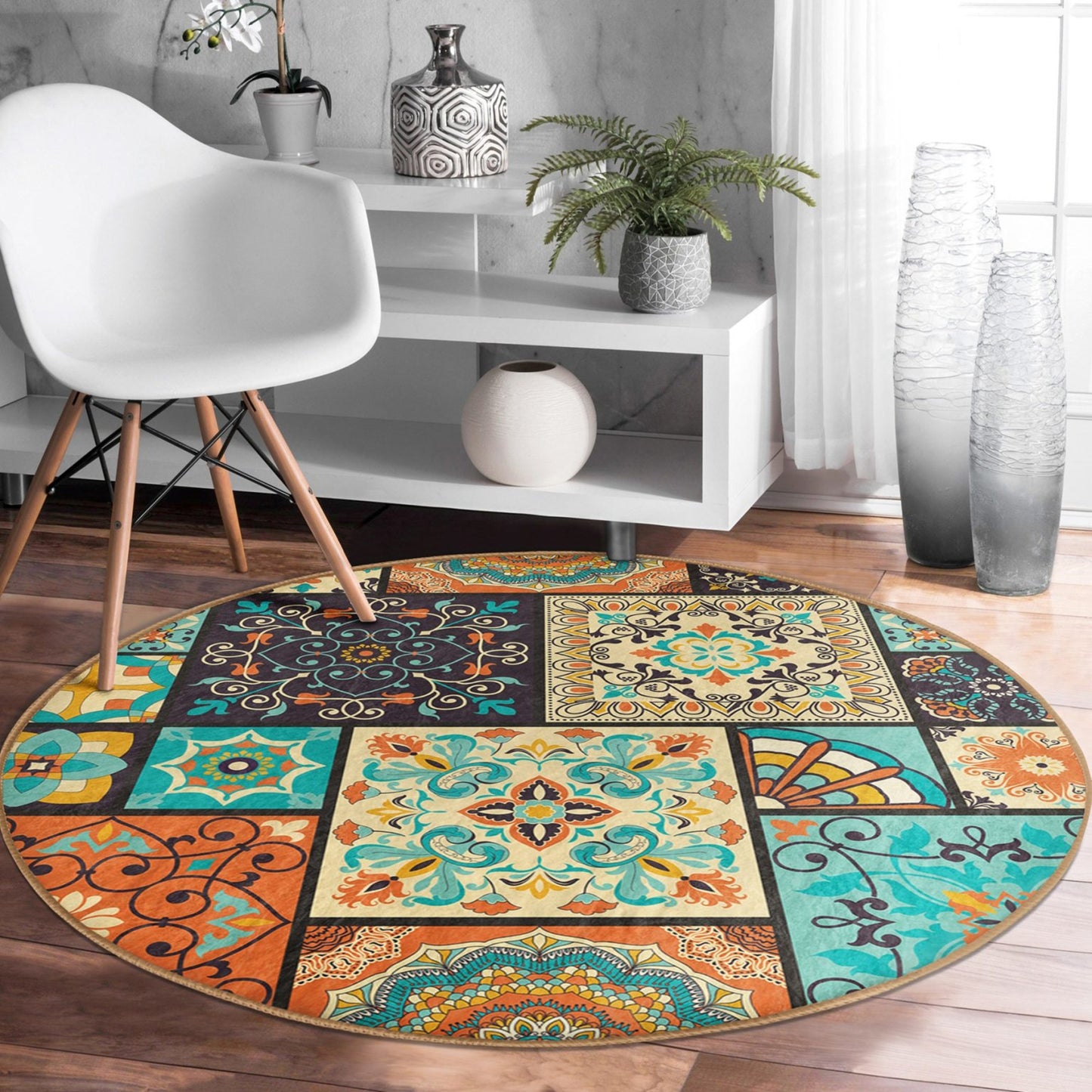 Cultural Home Rug with Ethnically Inspired Design