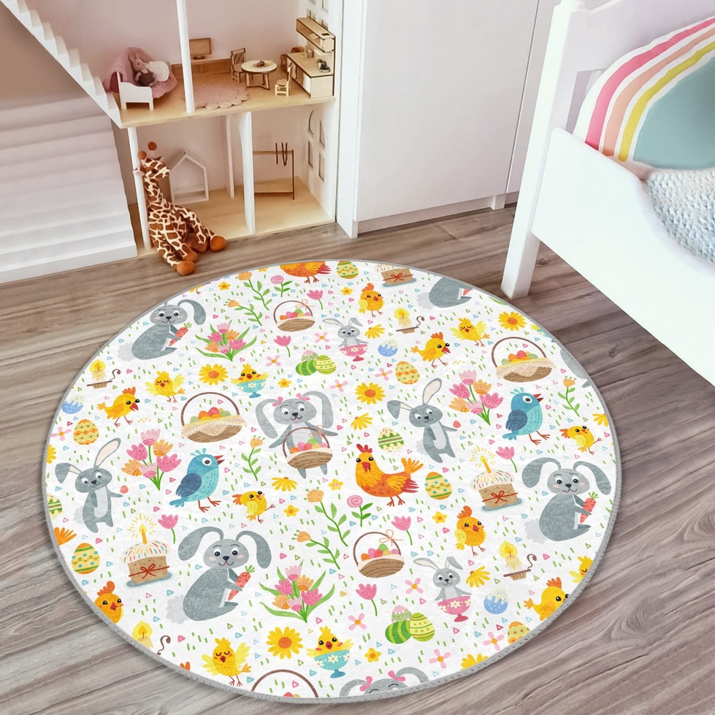 Rug with Farm Theme for Kids' Play Area