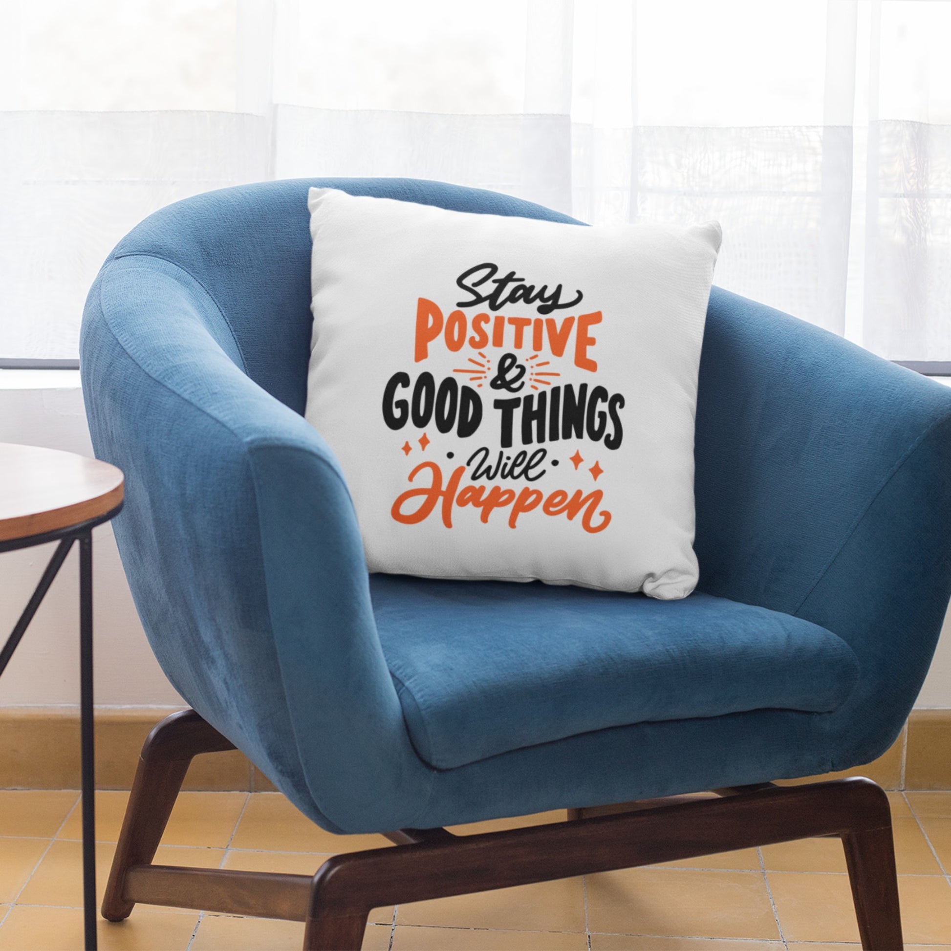 Stylish Printed Throw Pillow with Positive Motivation
