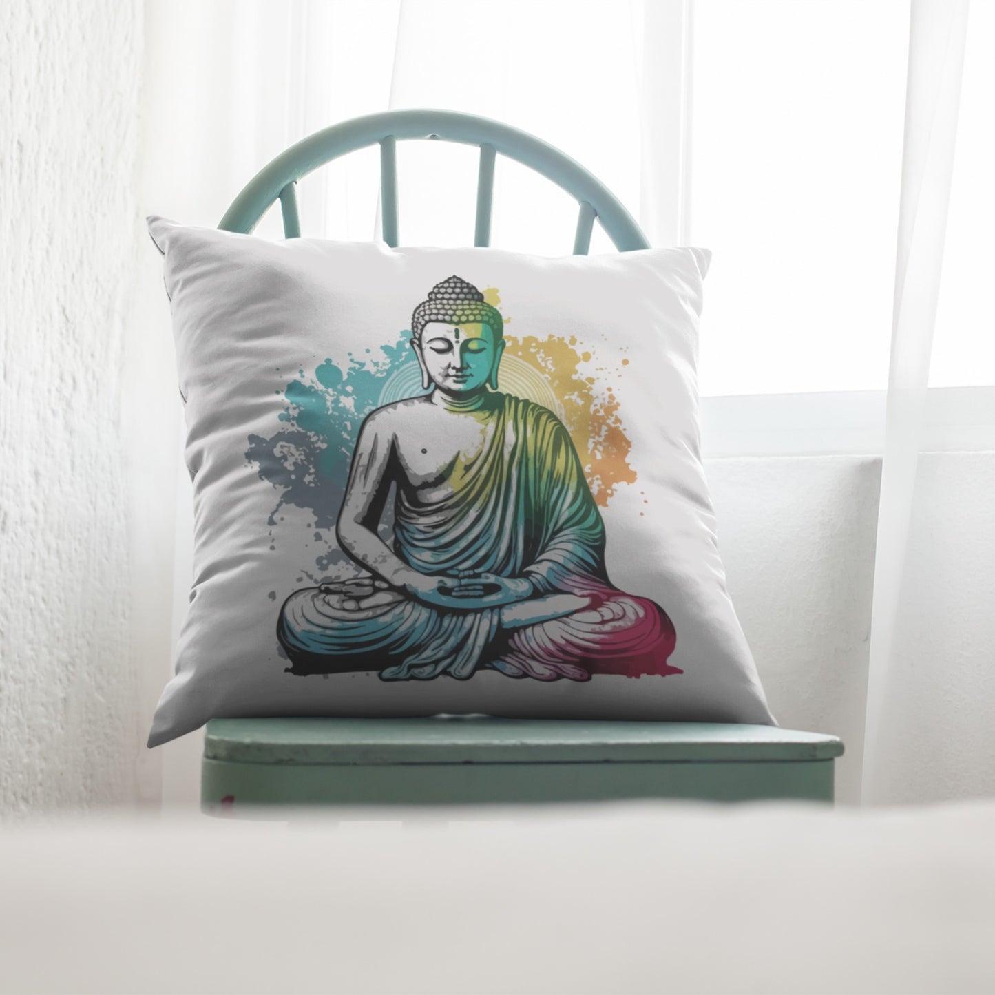 Chic Colourful Buddha Decorative Throw Pillow