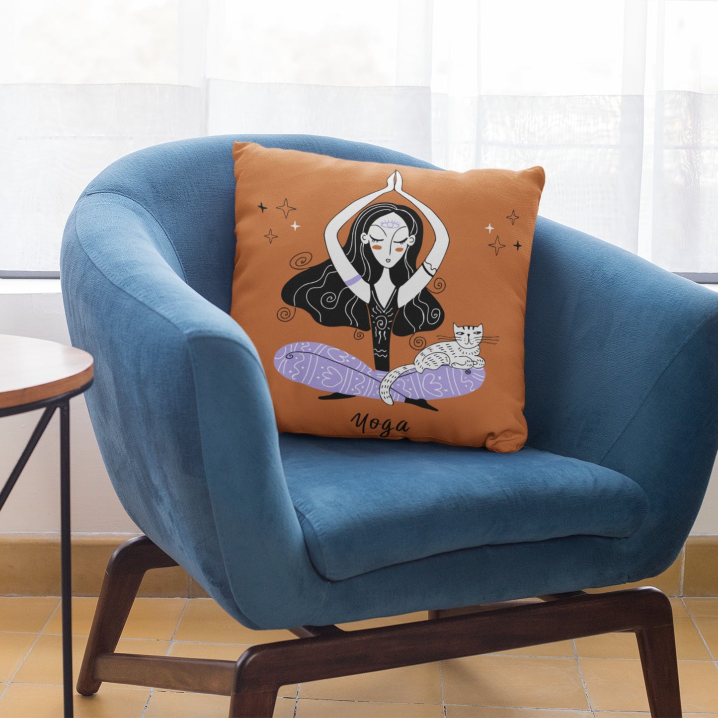 Trendy Yoga-inspired Decorative Cushion