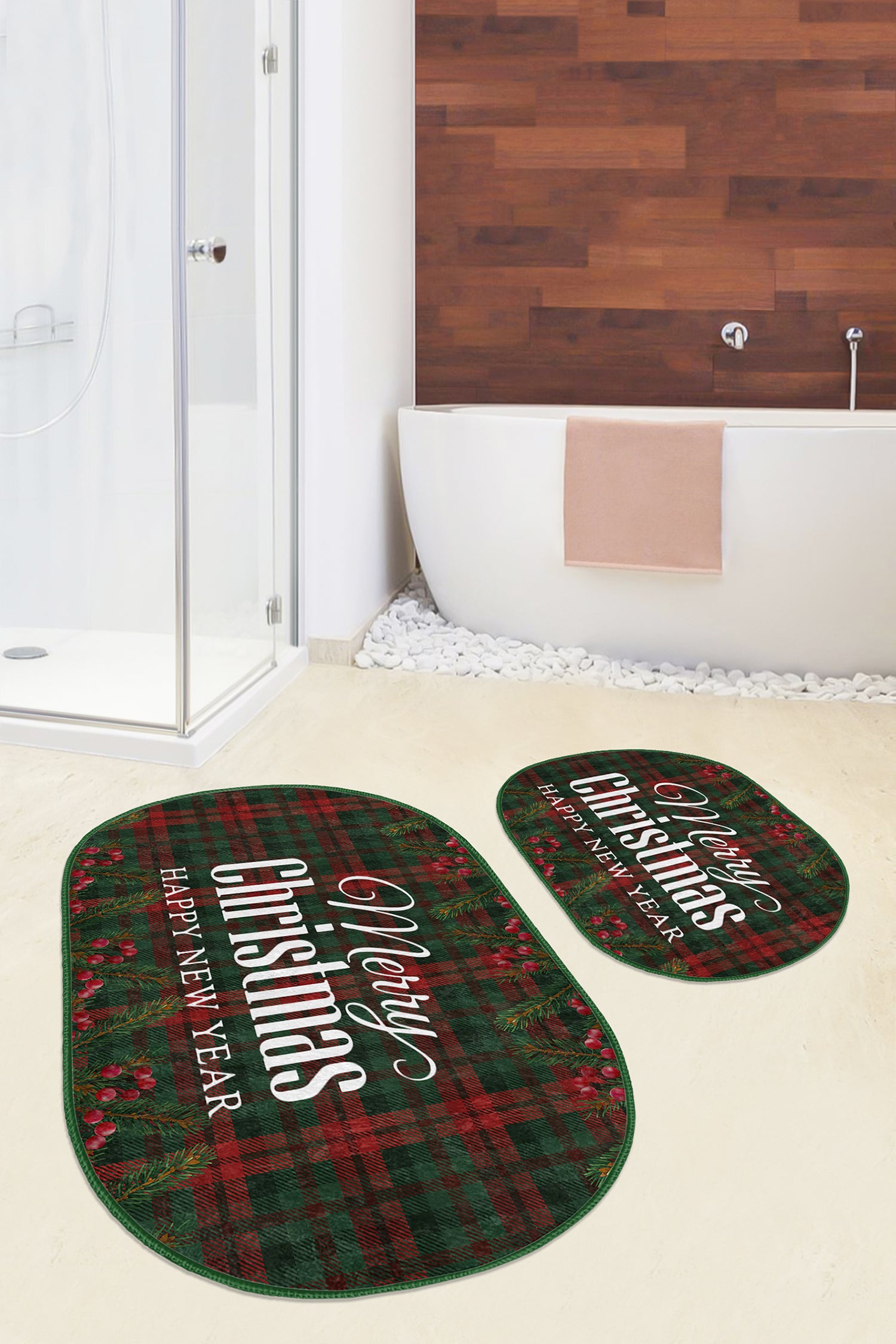 Festive Holiday Bathroom Mat Collection