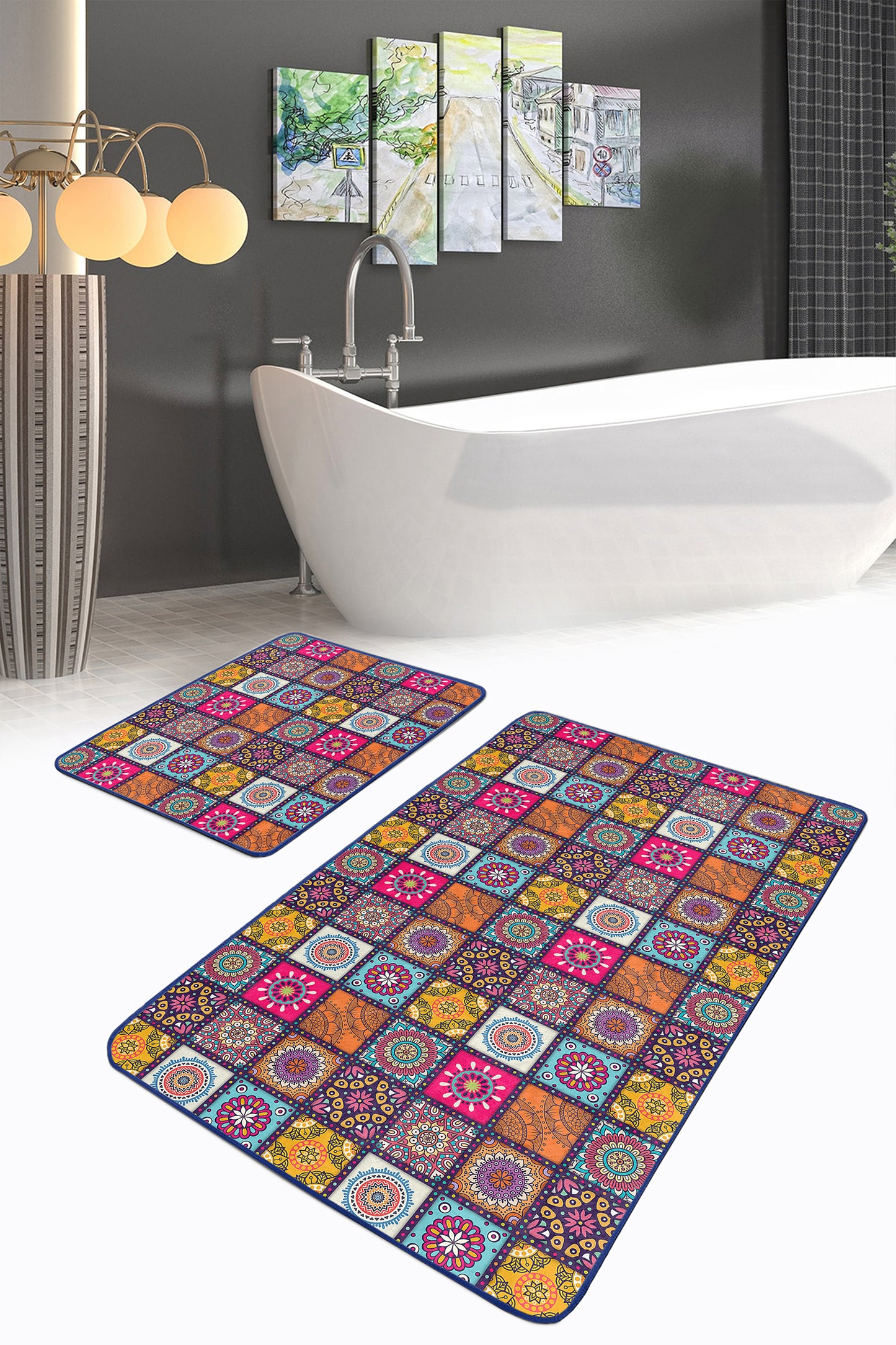 Classic Bathroom Mat Collection with Timeless Patterns
