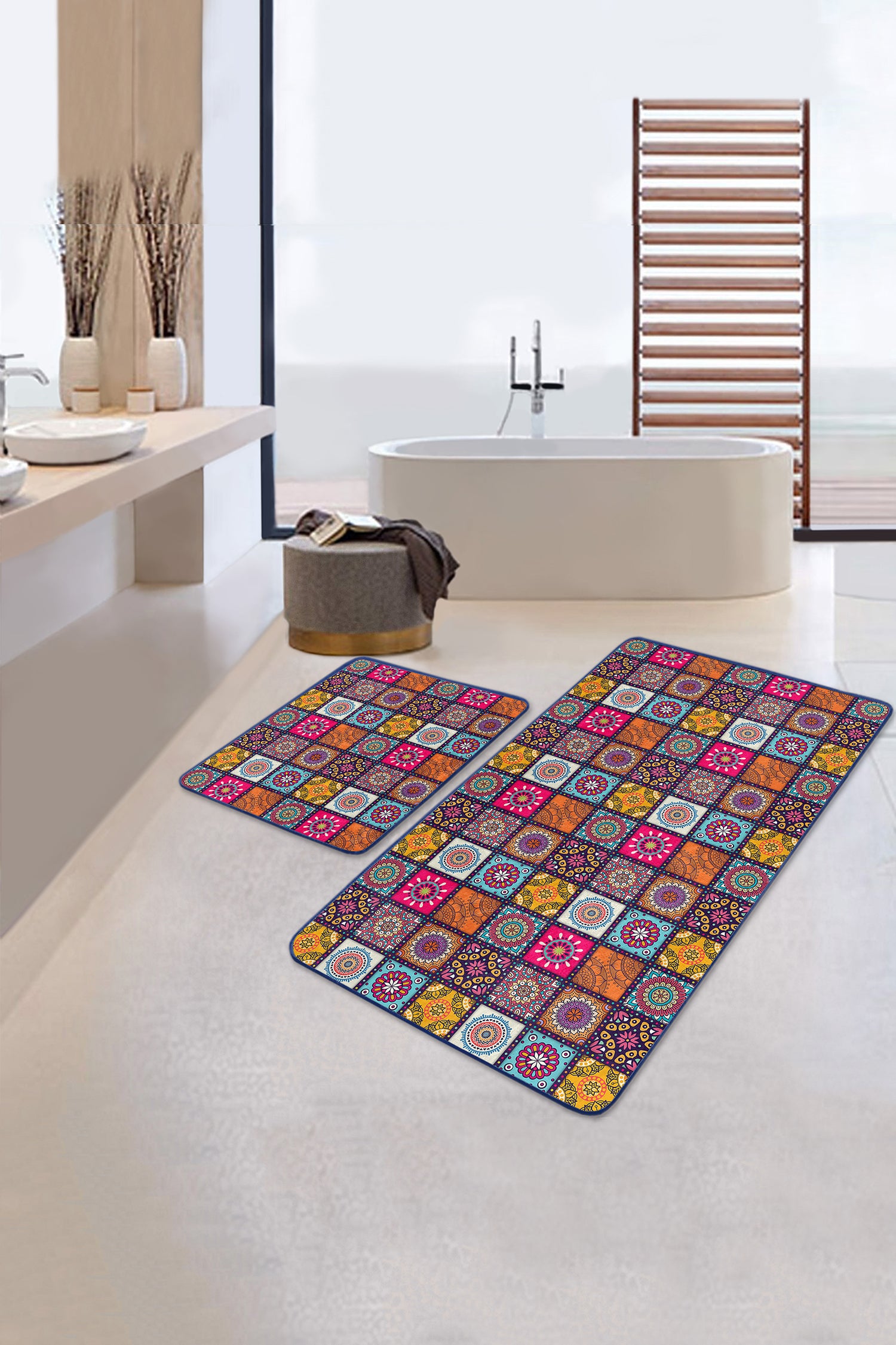 Traditional Design Bathroom Bath Mat Set