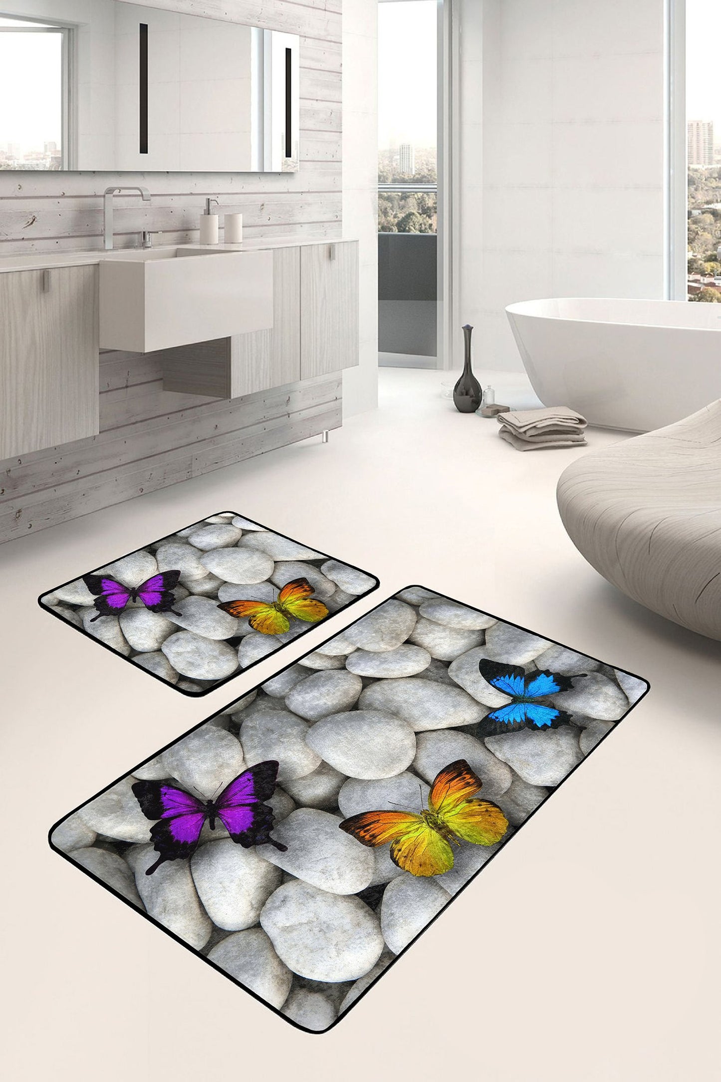 High-Quality Butterfly Pattern Bath Mat for Stylish Decor