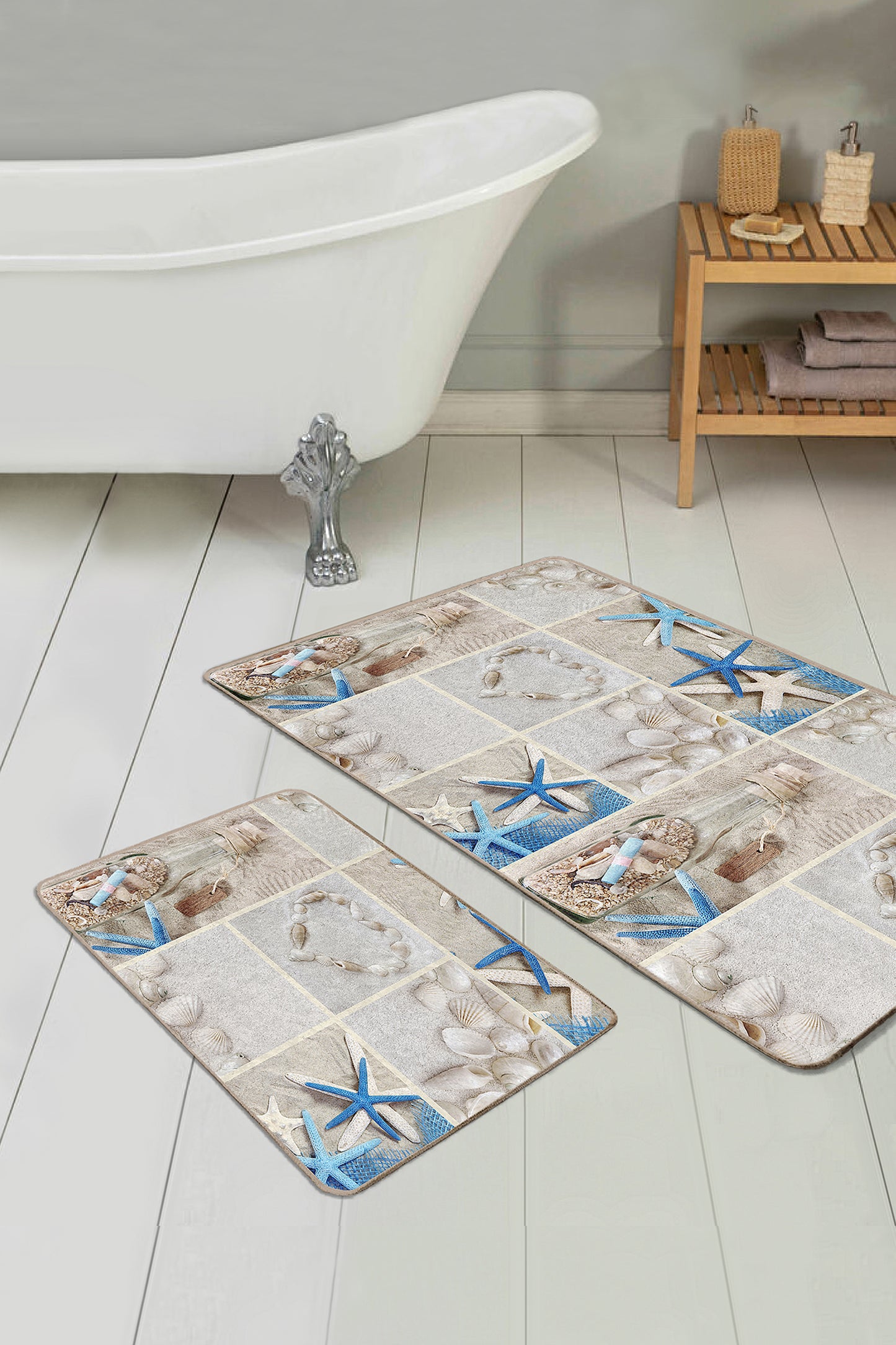 High-Quality Starfish Design Bathroom Rug Set for Stylish Bath Decor