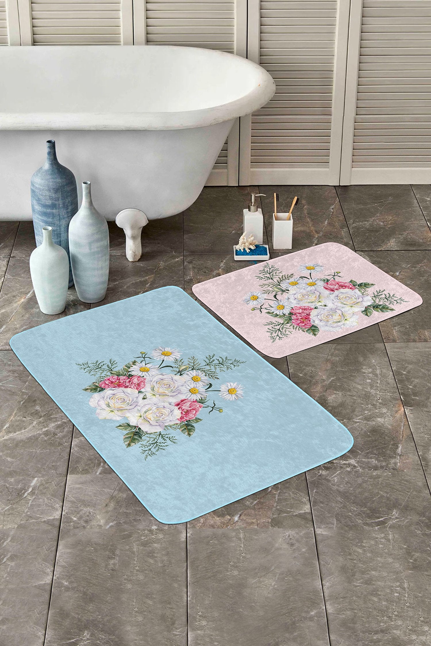 Functional and Stylish Bath Mat with Butterfly on Flowers Craftsmanship