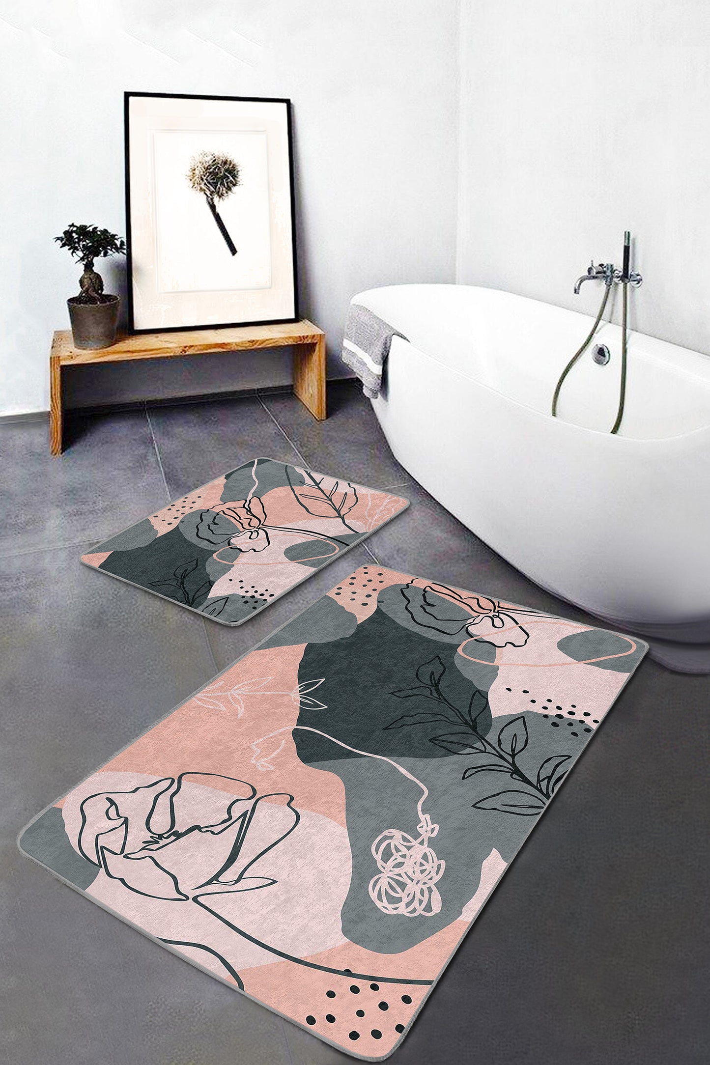 Modern Minimalism Bathroom Mat Ensemble