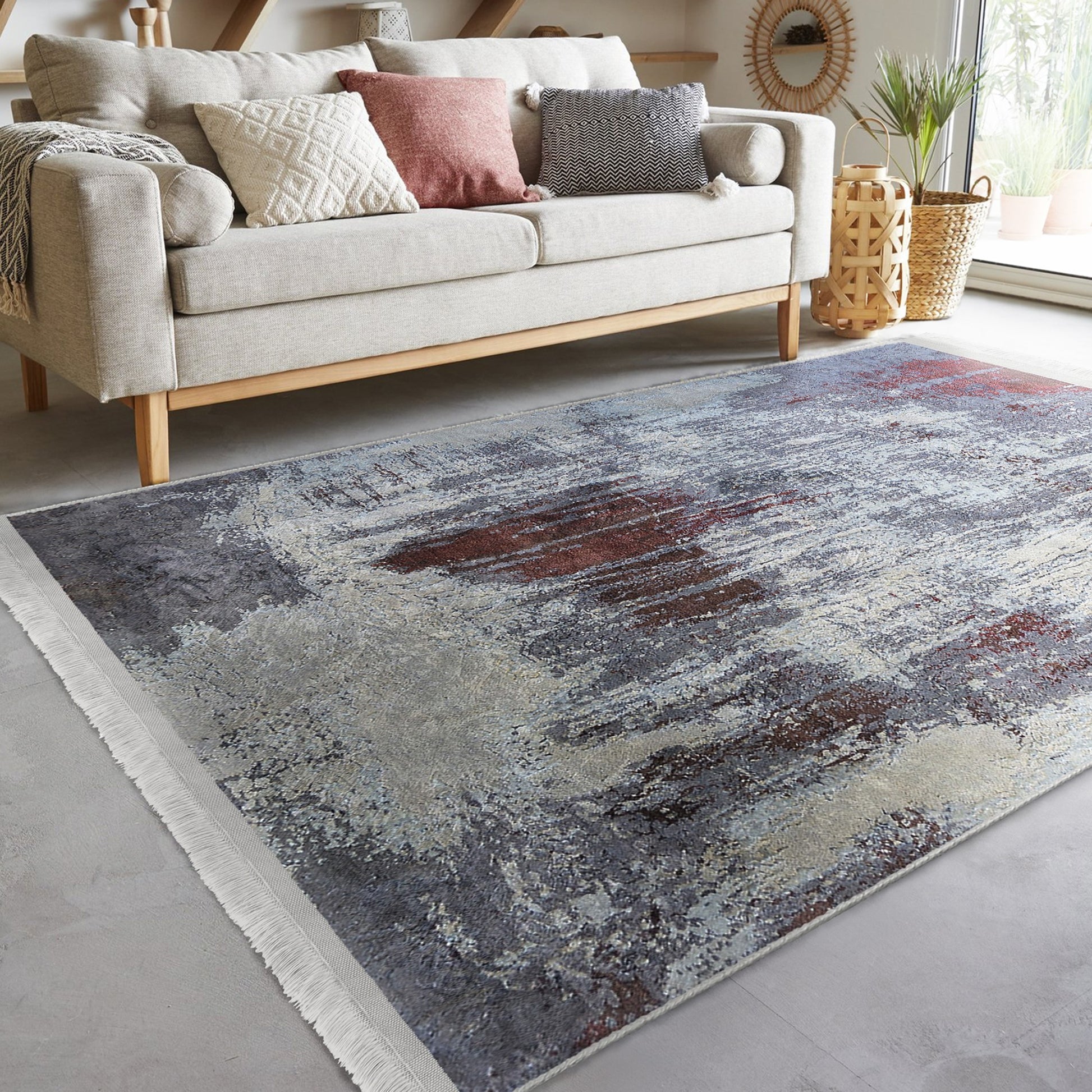 Rustic Decorative Area Rug - Front View
