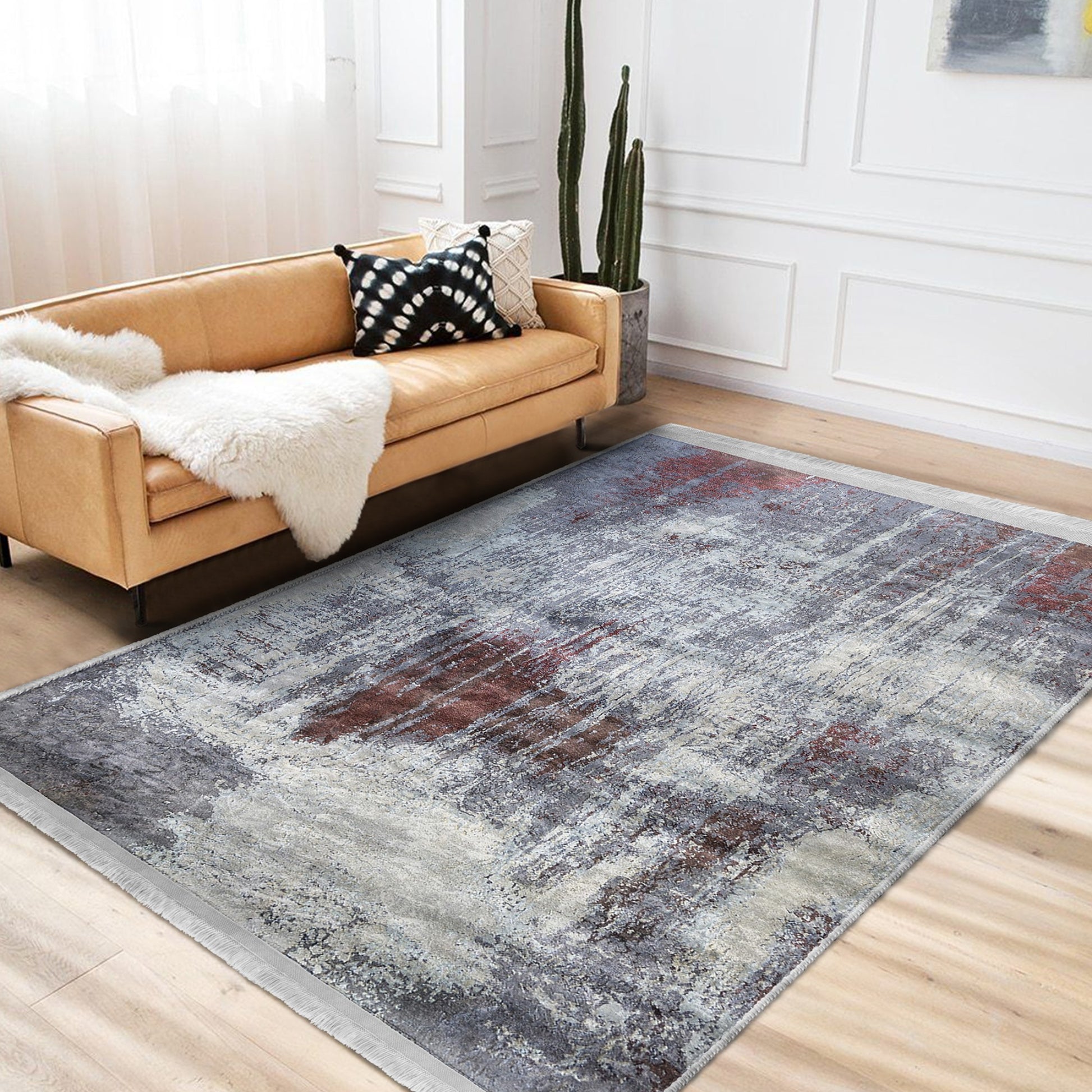 Rustic Patterned Area Rug for a Warm Interior