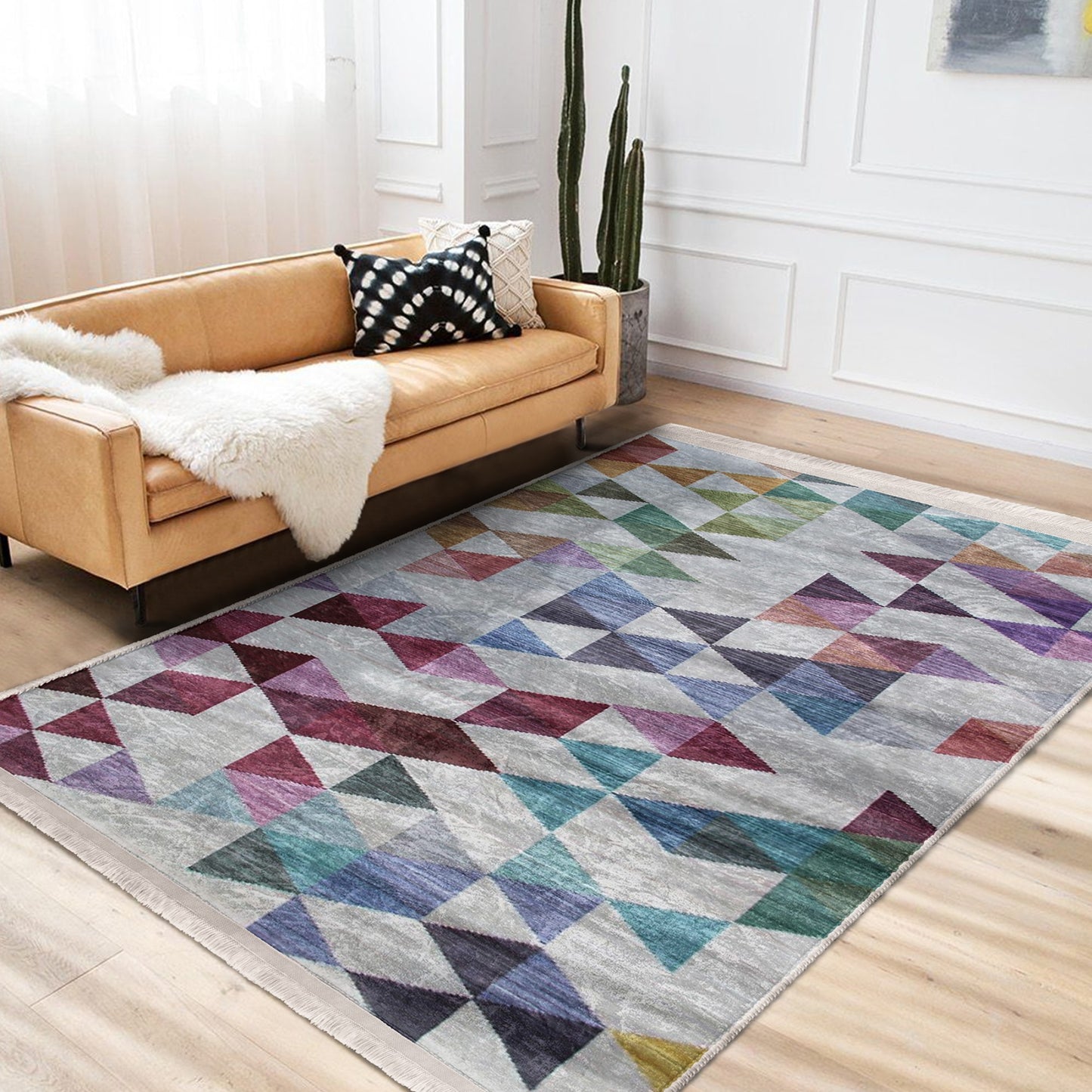 Geometric Patterned Area Rug for a Calming Interior