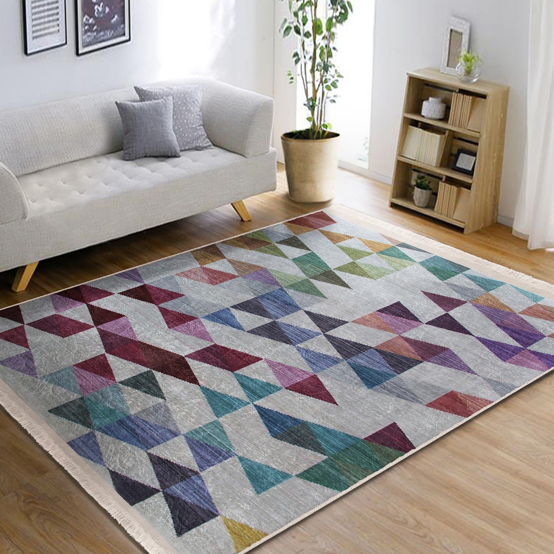 Tranquil Geometric Rug for a Stylish Living Space