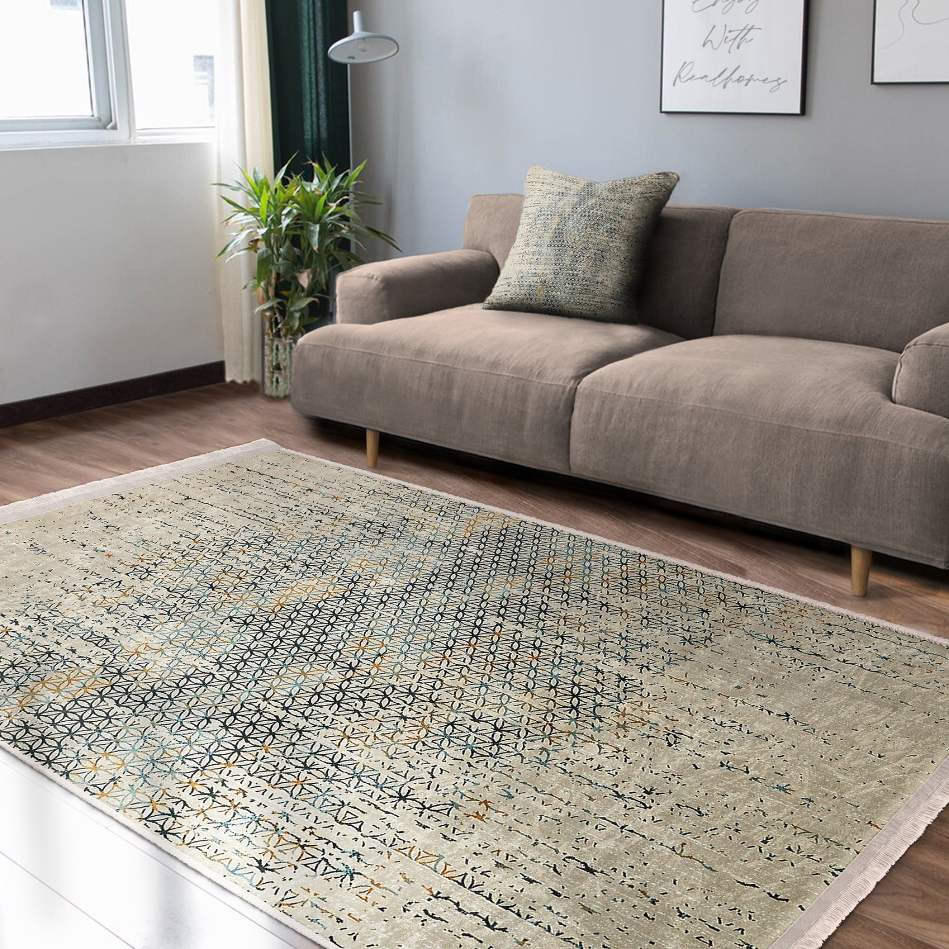 Jute Patterned Area Rug for a Touch of Natural Elegance