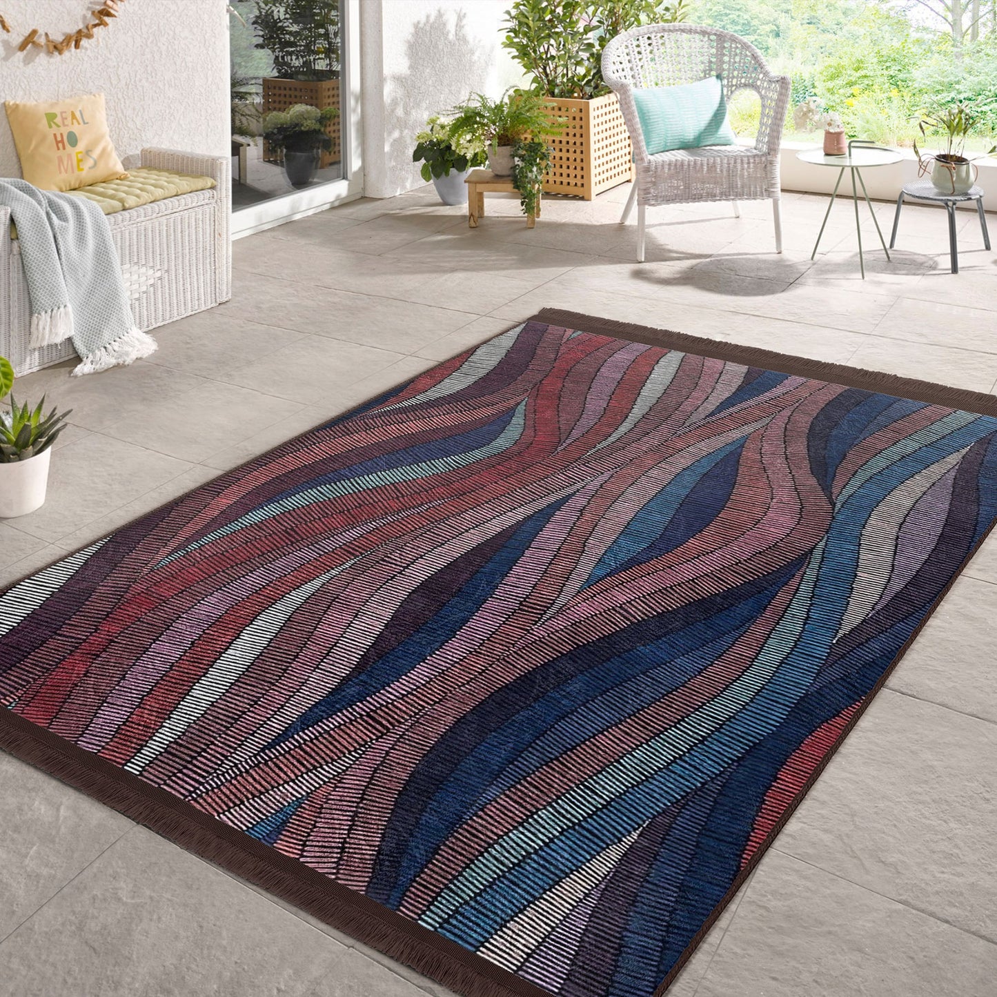 Wave Patterned Area Rug for a Stylish and Relaxing Interior
