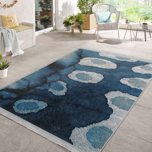 Blue Ocean Area Rug - Front View