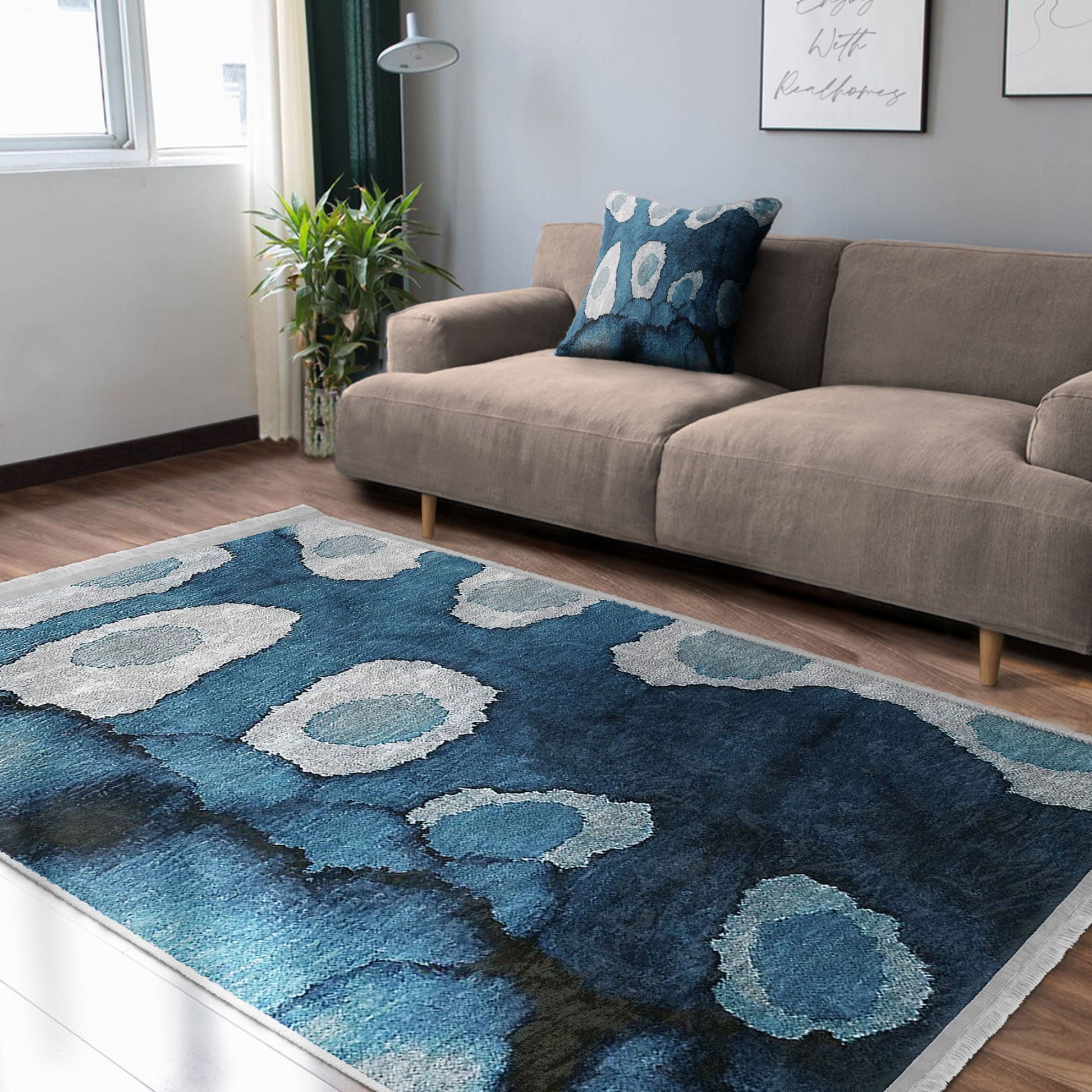 Blue Ocean Patterned Area Rug for a Stylish and Relaxing Interior