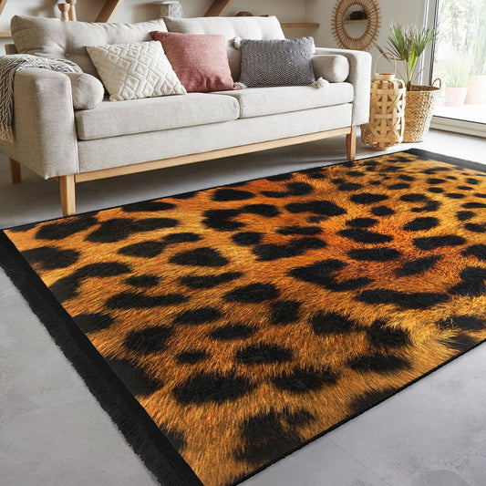 Leopard Pattern Area Rug - Front View