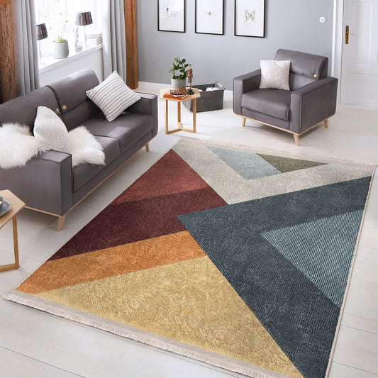 Triangle Pattern Decorative Rug - Front View