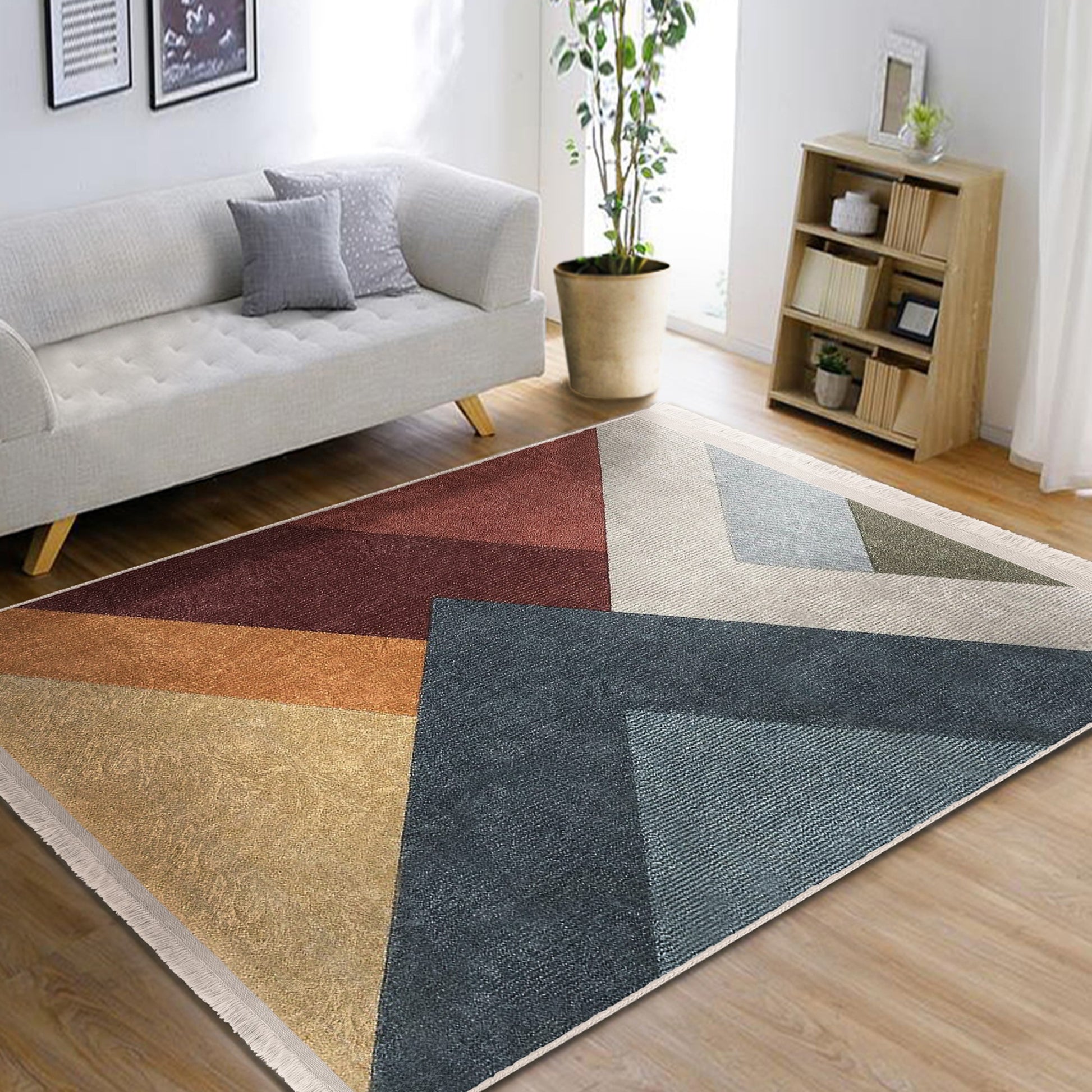 Functional and Stylish Area Rug with Triangle Craftsmanship
