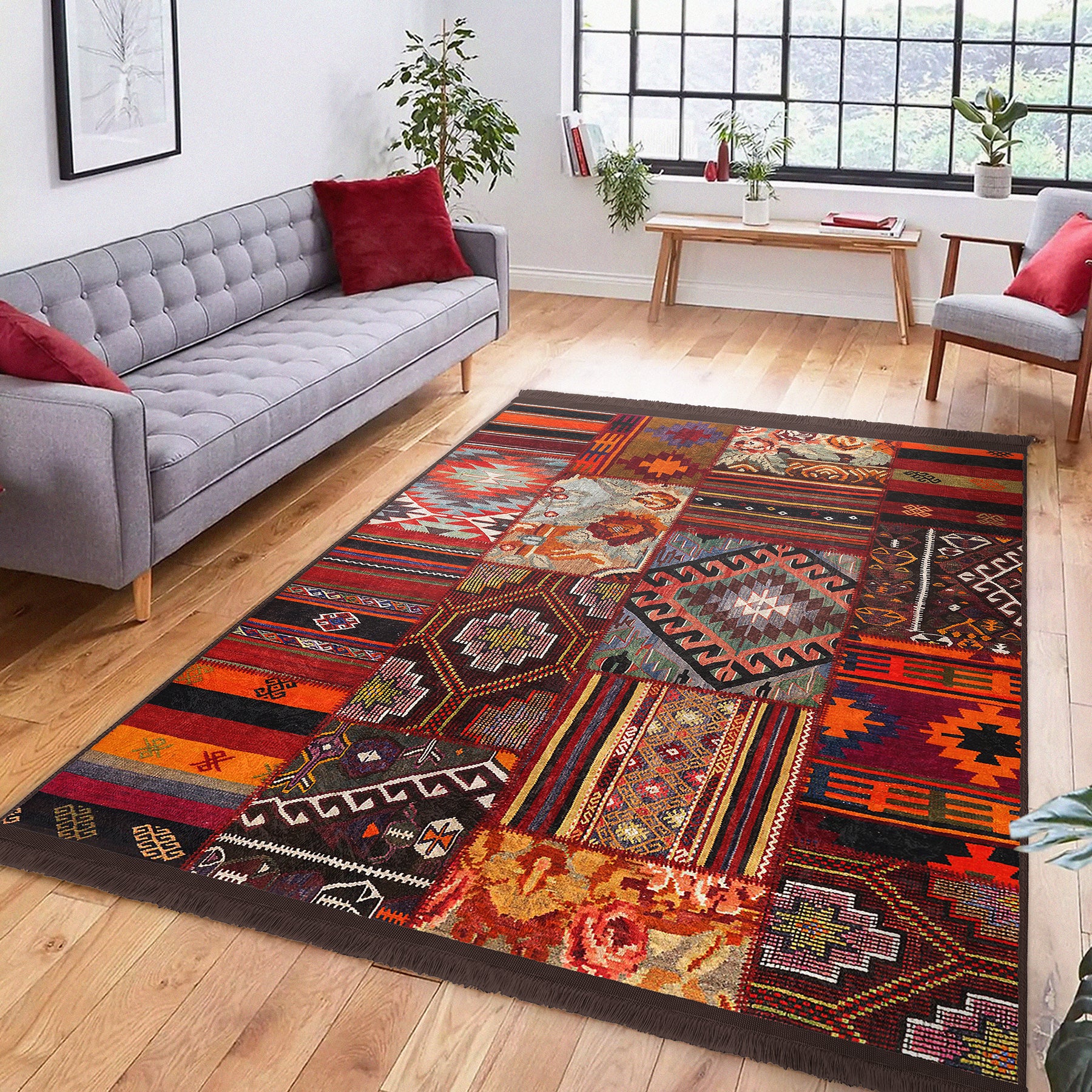 Front view of Ethnic Home Decor Area Rug