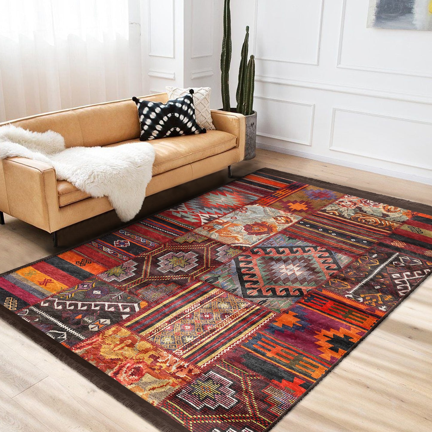 Elegant Rug with Classic Ethnic Home Decor Patterns