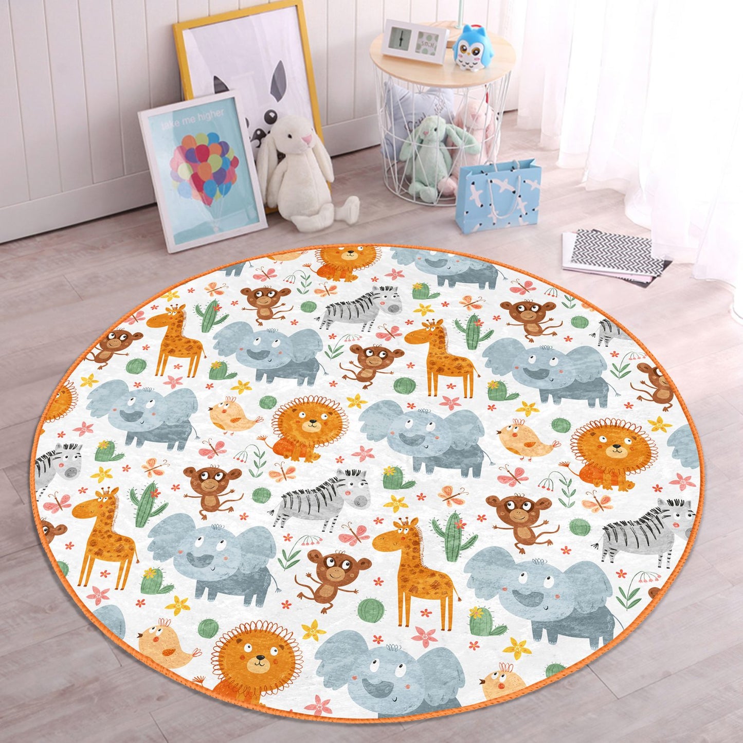 Charming Animal Patterned Area Rug for Kids