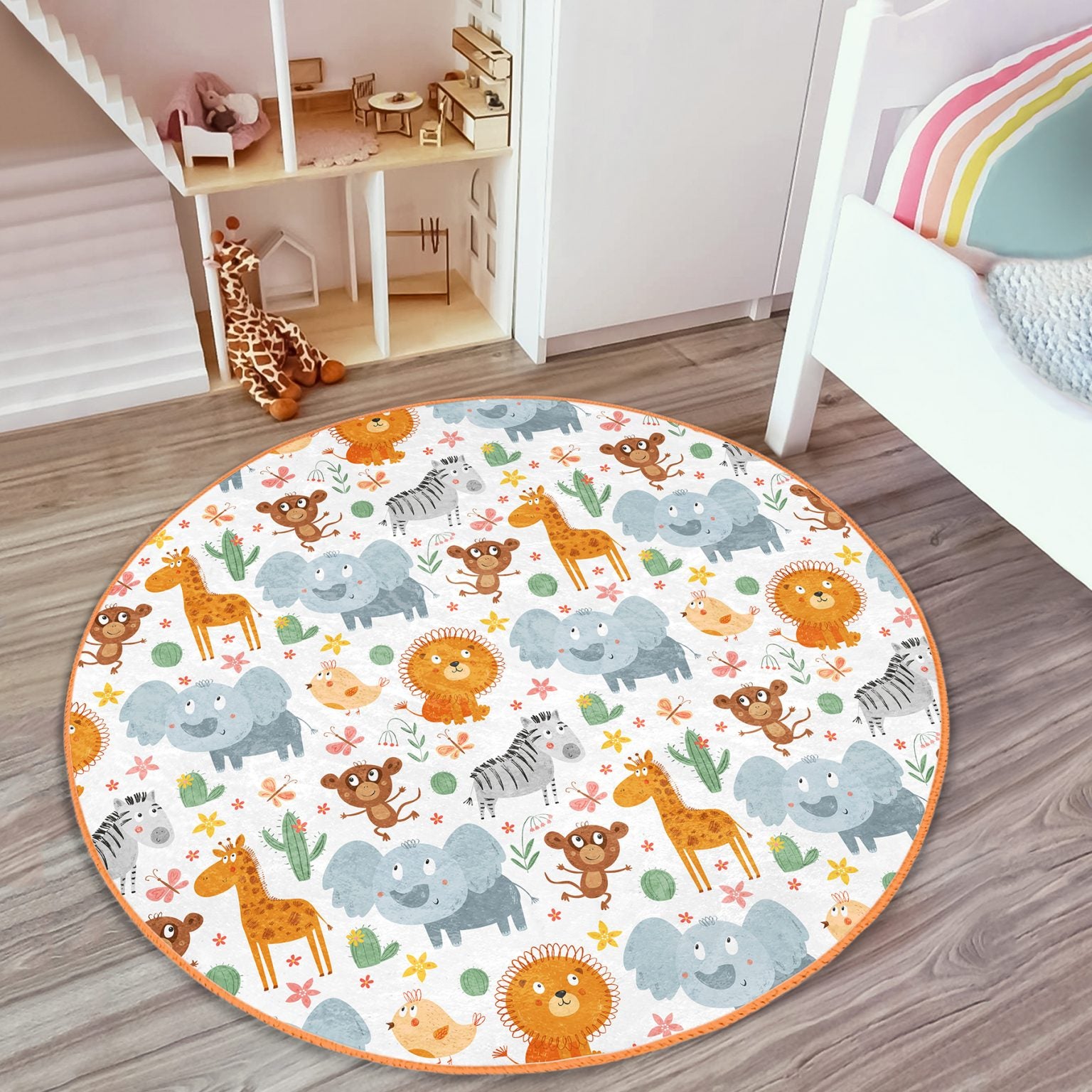 Playful Kids Rug Featuring Adorable Animals