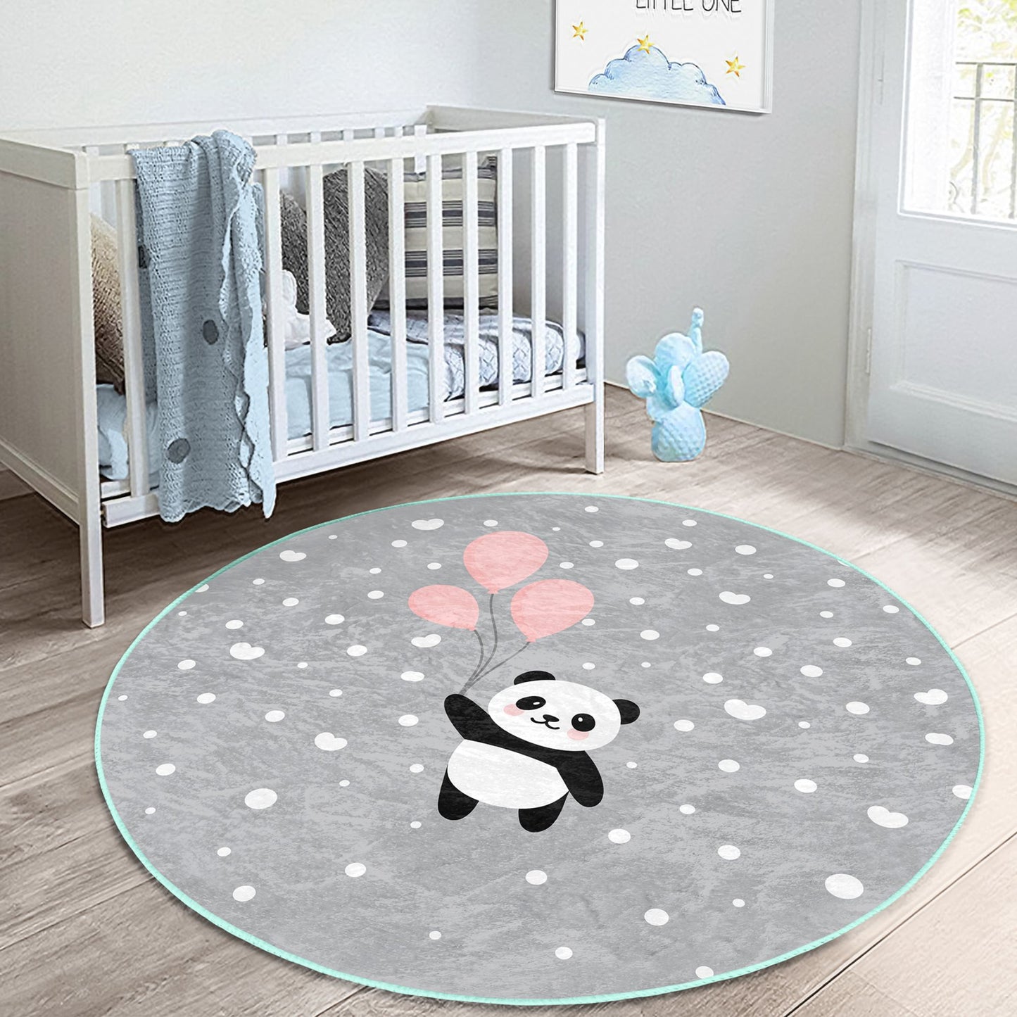 Adorable Panda Bear Nursery Carpet