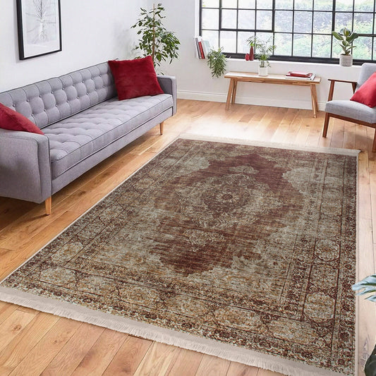 Vintage Style Washable Area Rug - Main View