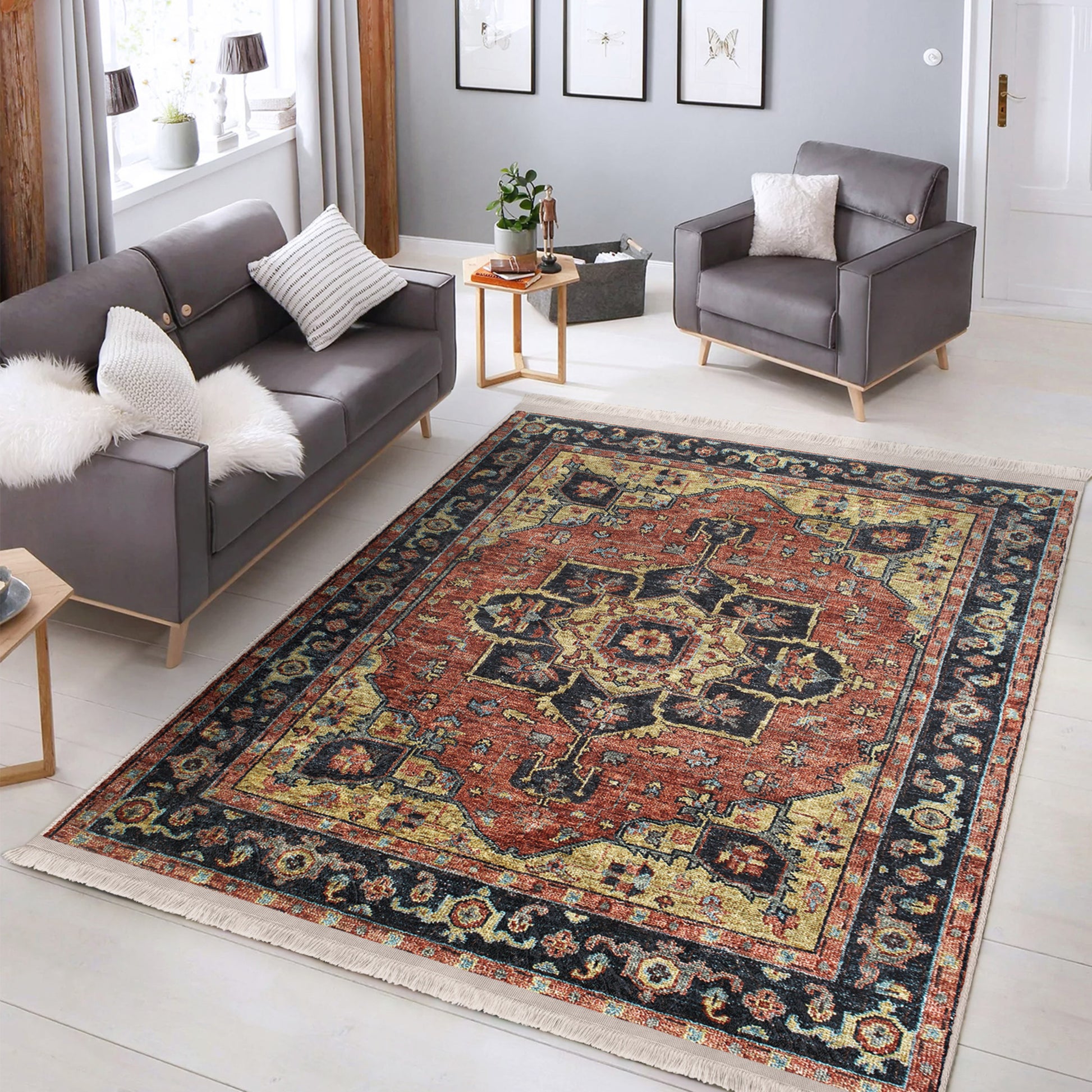 Elegant Persian Washable Carpet - Living Room