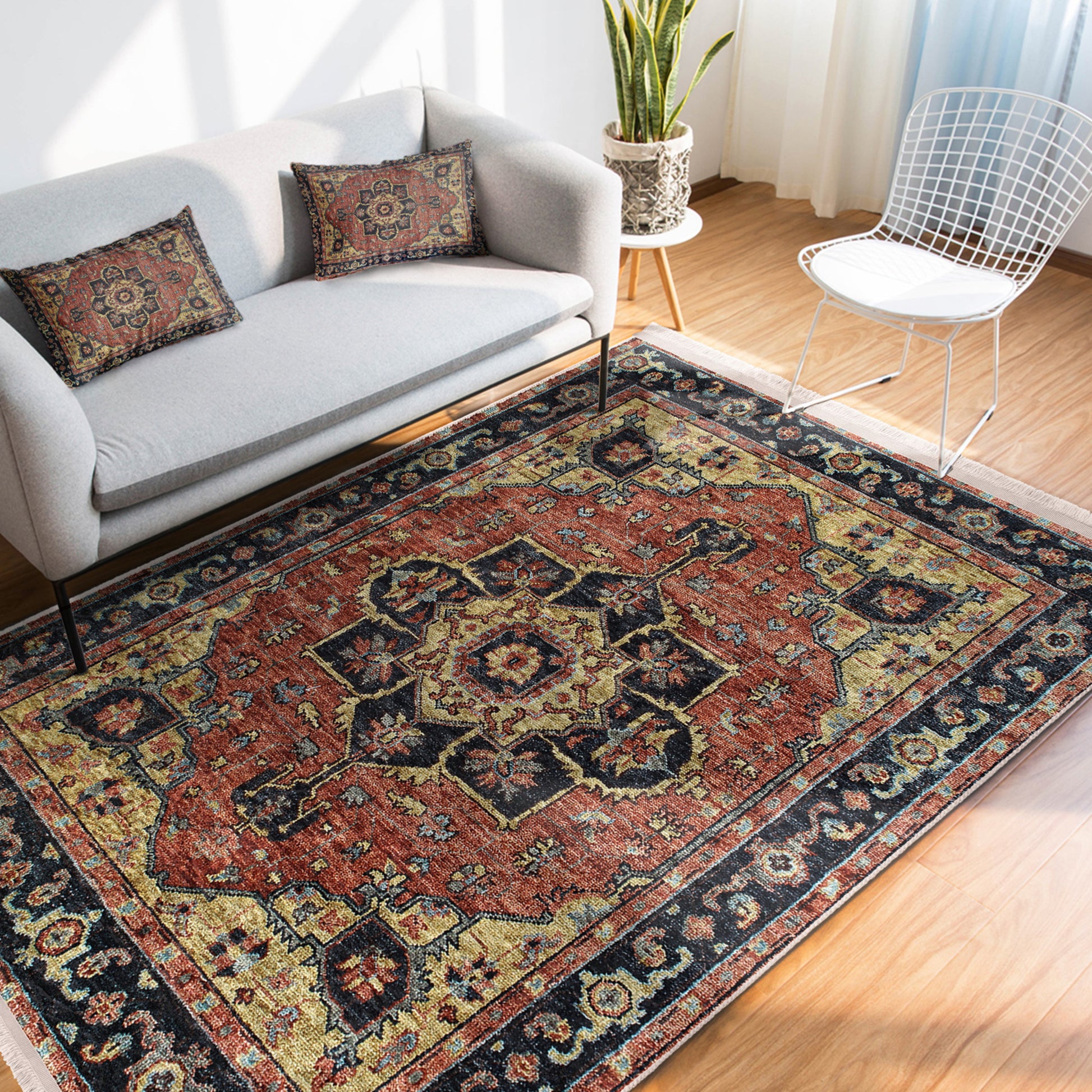 Persian Style Traditional Washable Rug - Main View