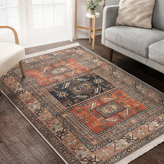 Vintage Style Home Decor Washable Rug - Main View