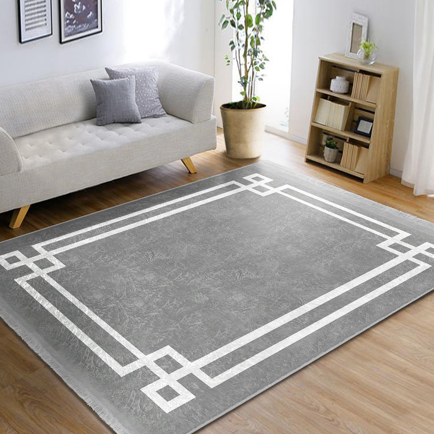 Chic Grey Decorative Floor Rug - Homeezone