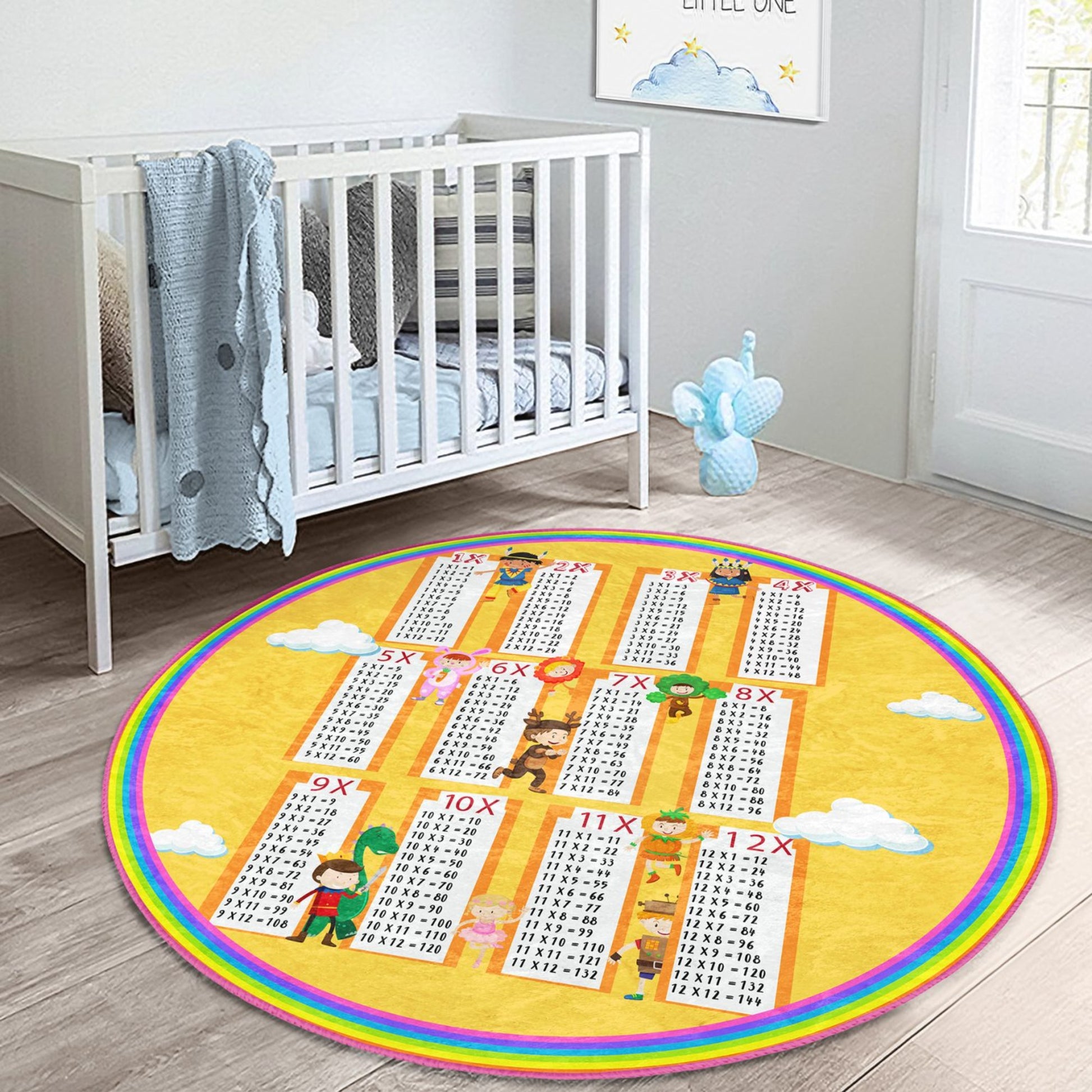 Washable Rug with Back to School Print - Easy Maintenance