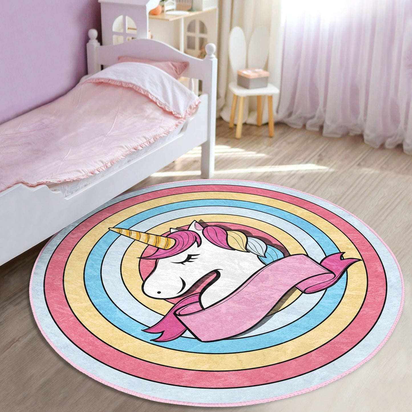 Playful Rainbow Unicorn Nursery Carpet - Whimsical Design