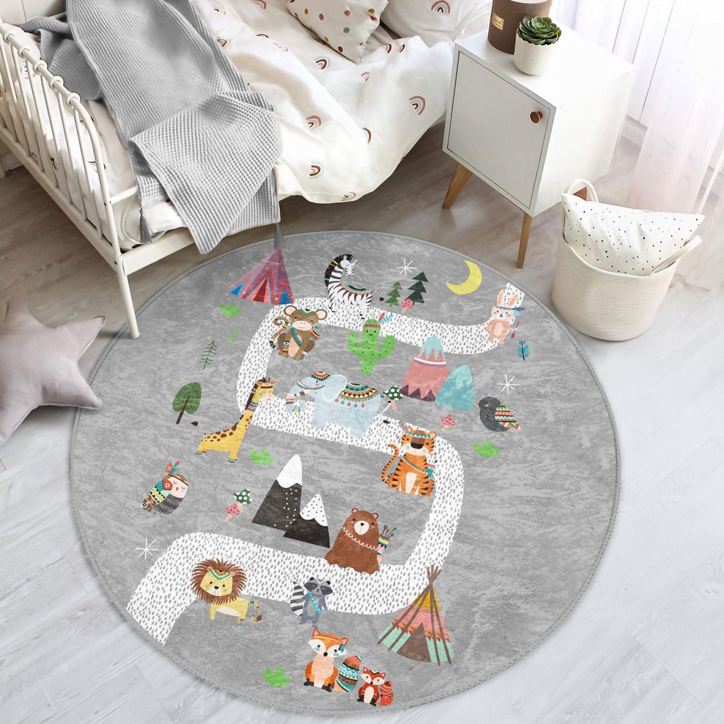 Rug with Cute Animal Pattern for Baby's Room