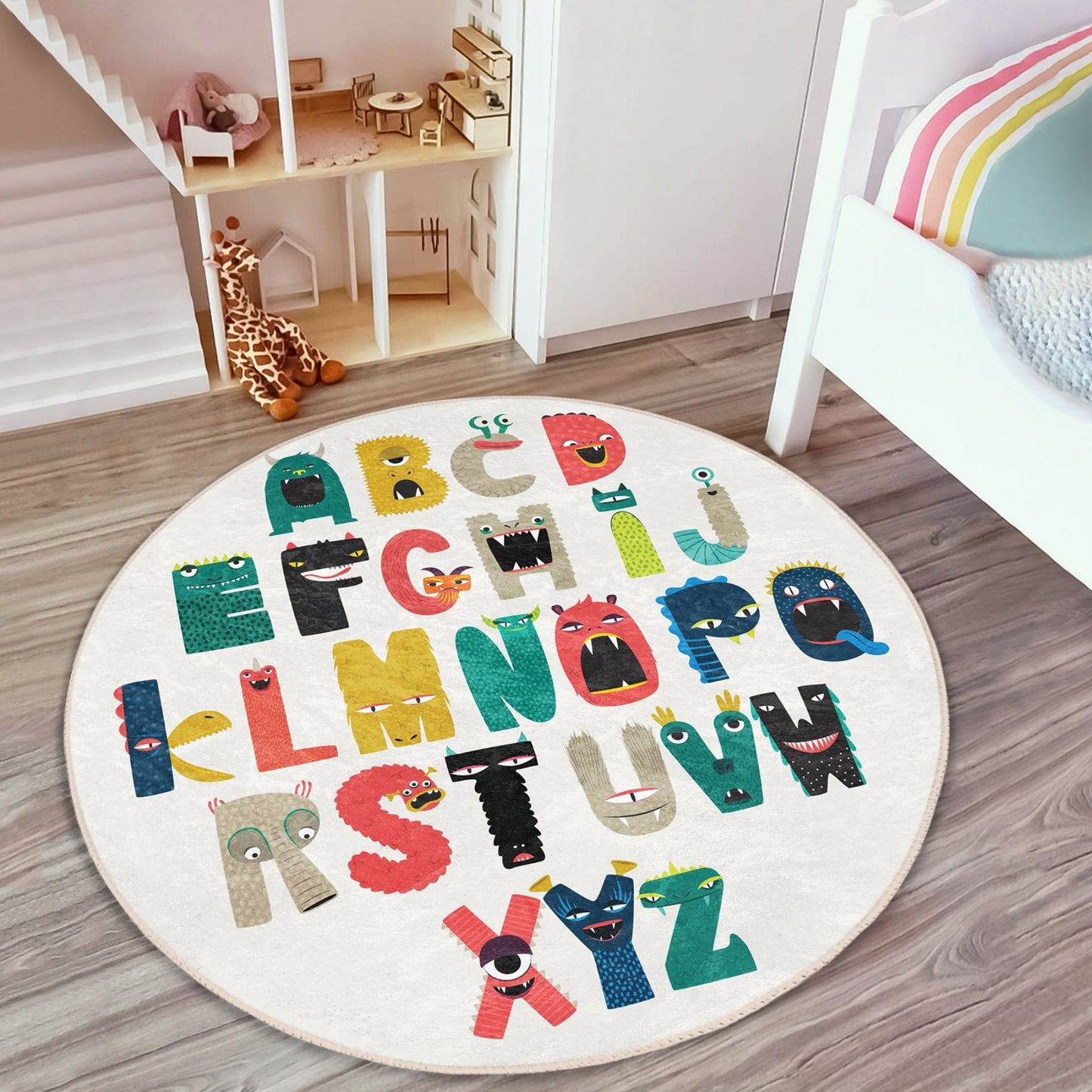 Homeezone's Alphabet Patterned Kids' Room Washable Rug